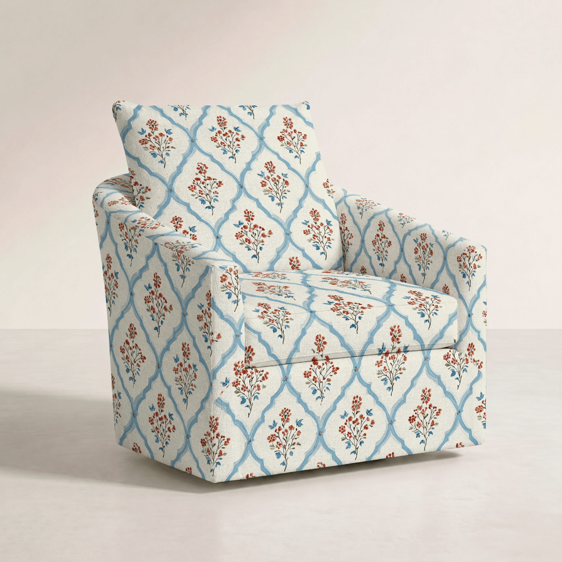 The Grace Chair in Chambray Tiles - Lemon Park
