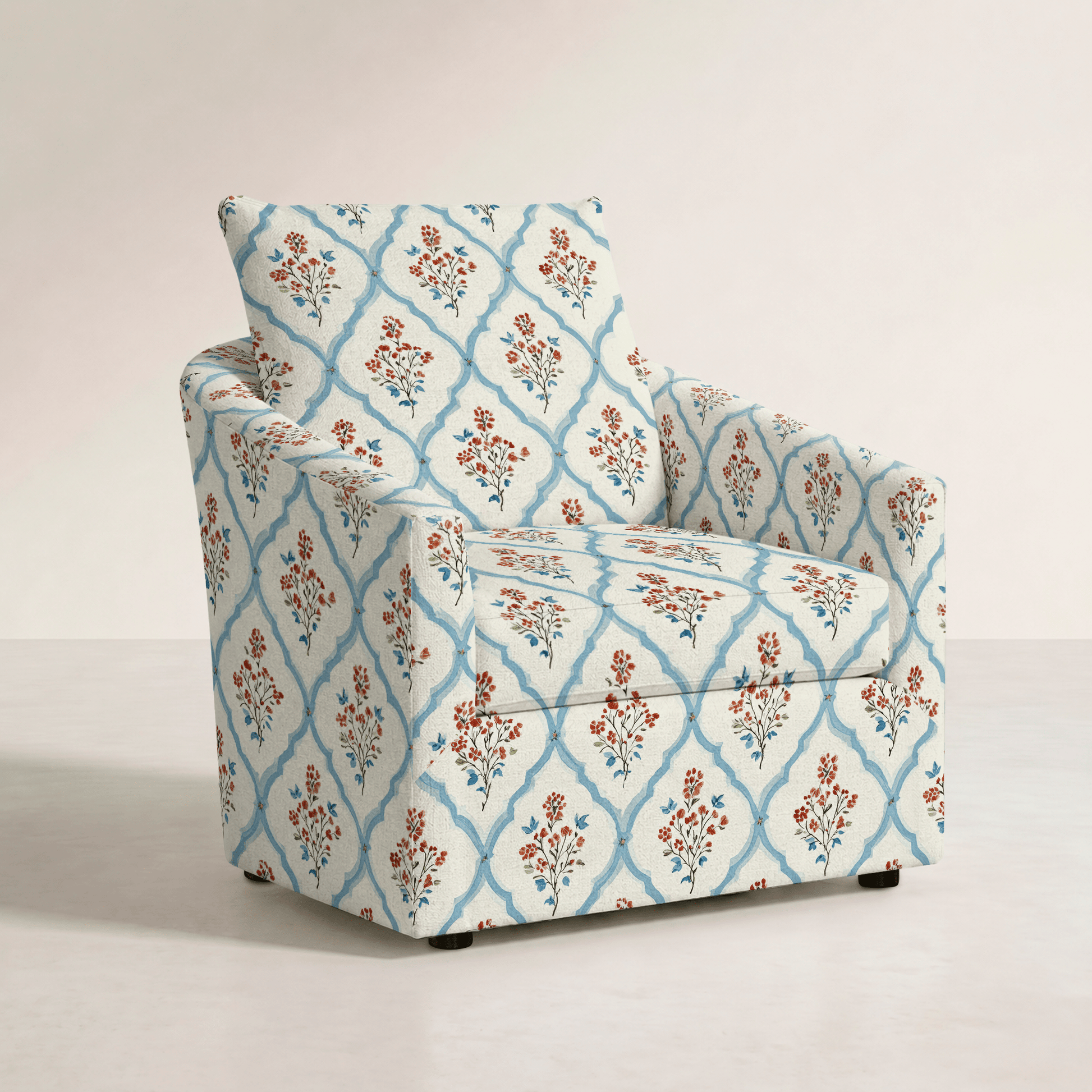 The Grace Chair in Chambray Tiles - Lemon Park