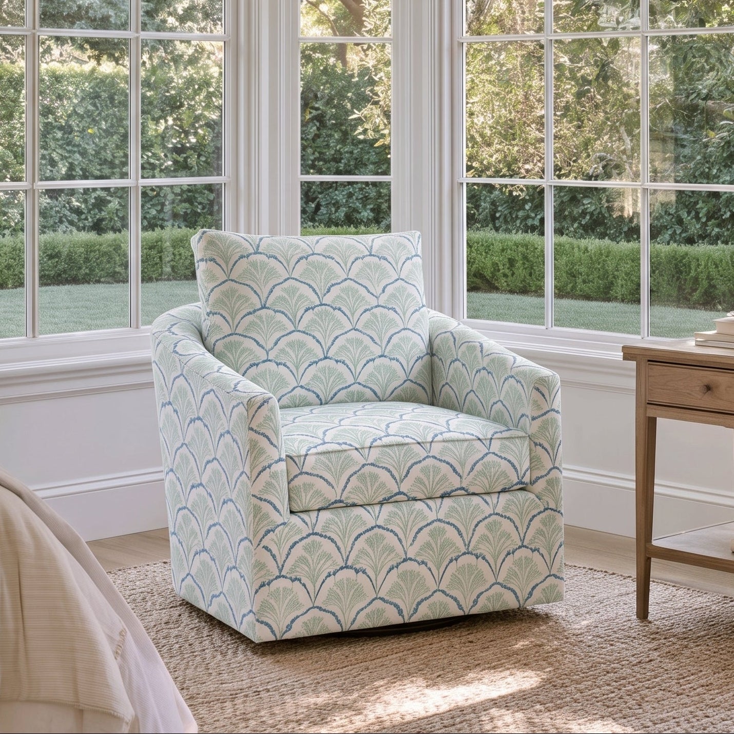 The Grace Chair in Hint Of Lime Sprouts - Lemon Park