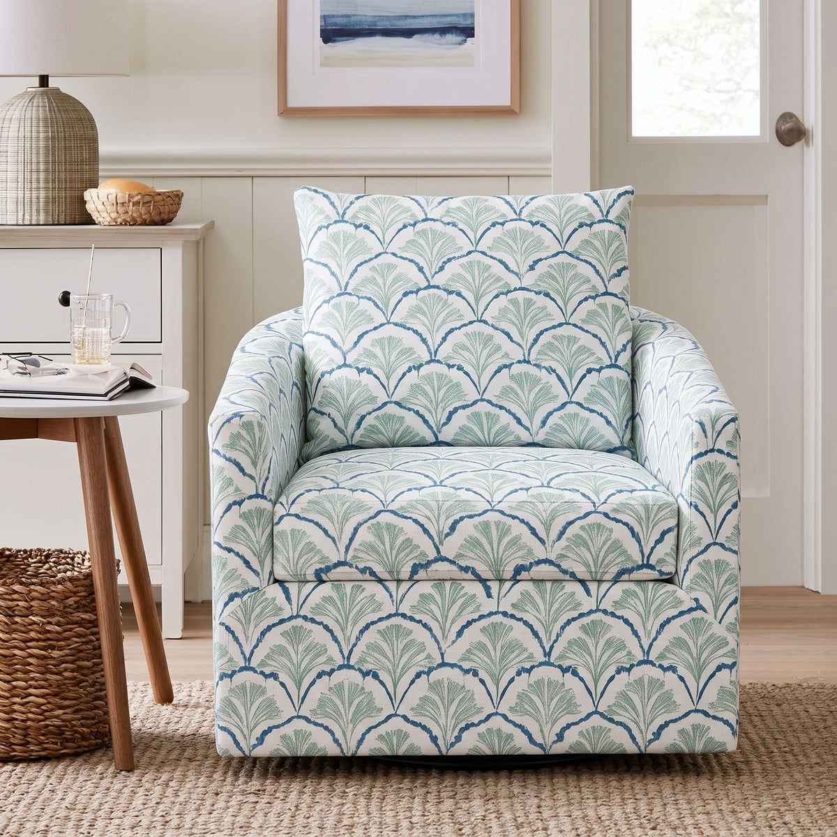 The Grace Chair in Hint Of Lime Sprouts - Lemon Park