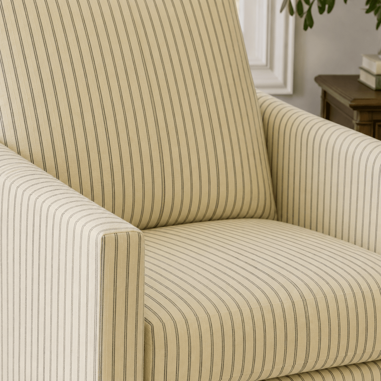 The Grace Chair in Jude Pinstripe - Lemon Park