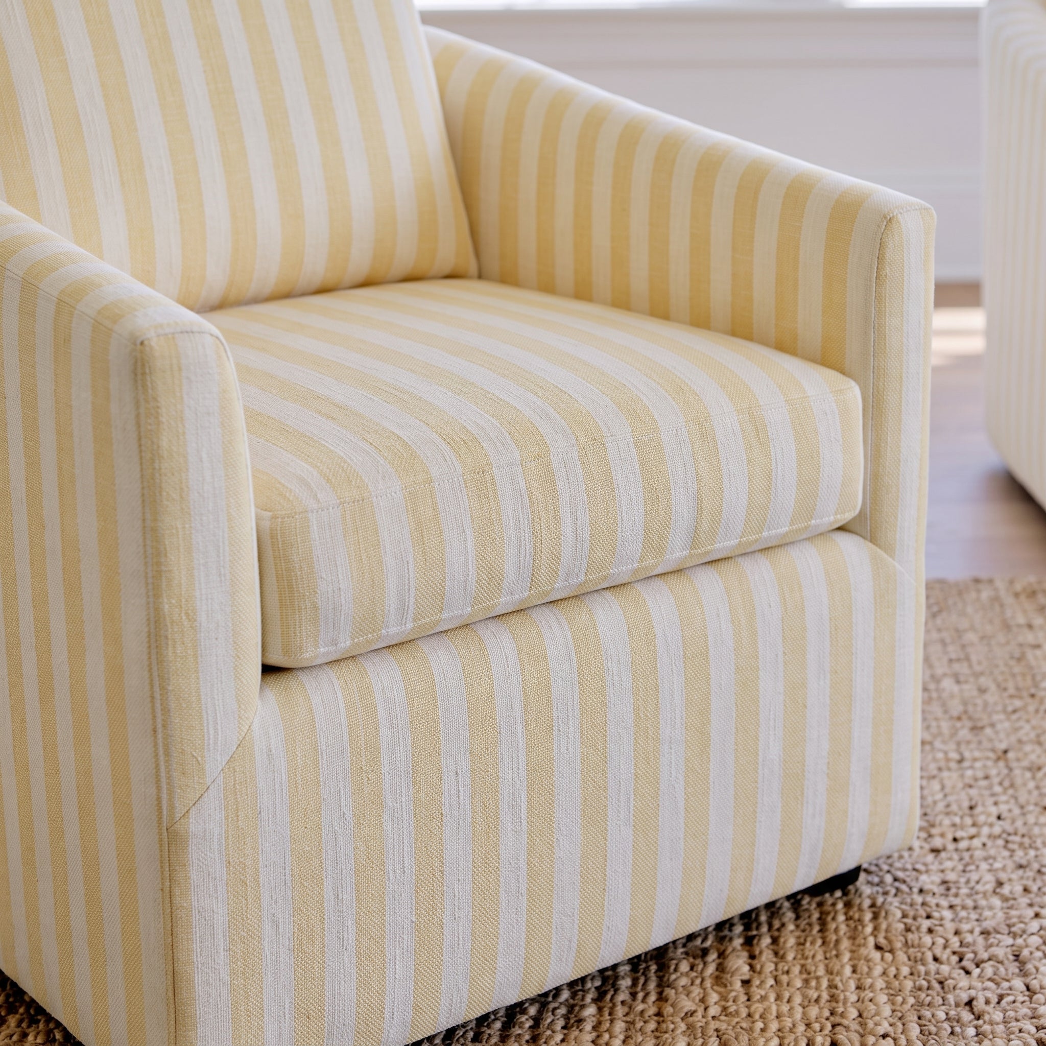 The Grace Chair in Juliet's Garden Easter Yellow Stripe - Lemon Park