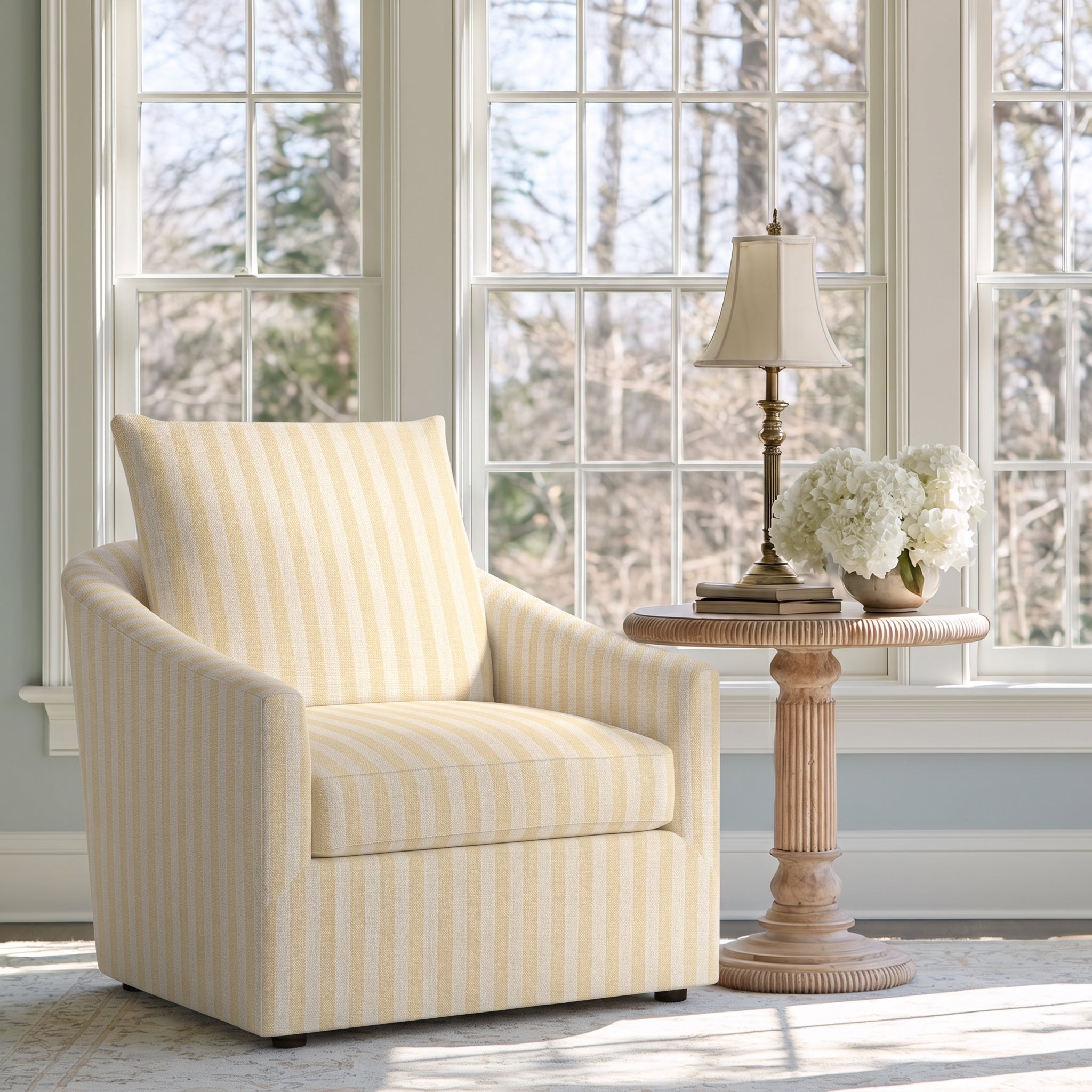 The Grace Chair in Juliet's Garden Easter Yellow Stripe - Lemon Park