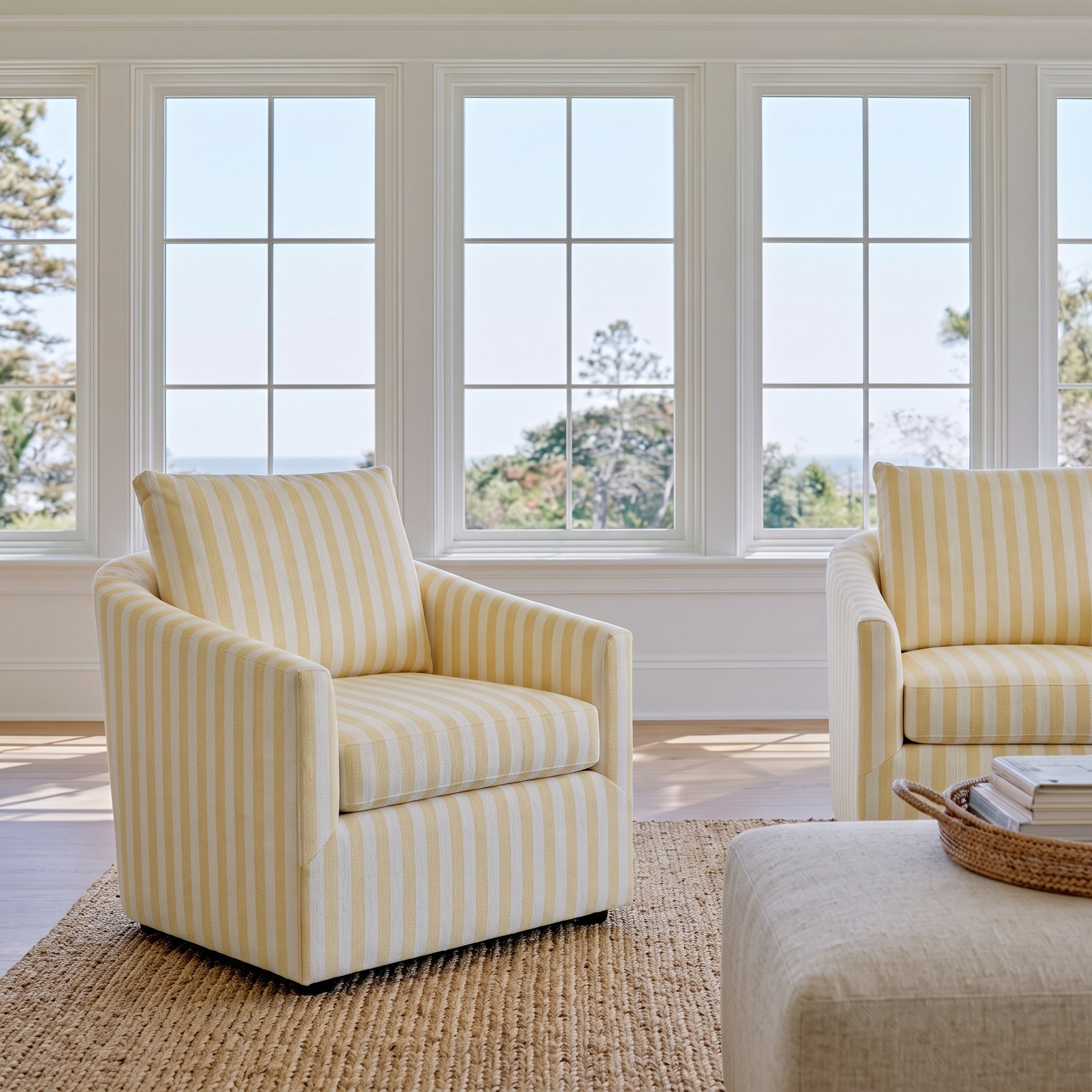 The Grace Chair in Juliet's Garden Easter Yellow Stripe - Lemon Park