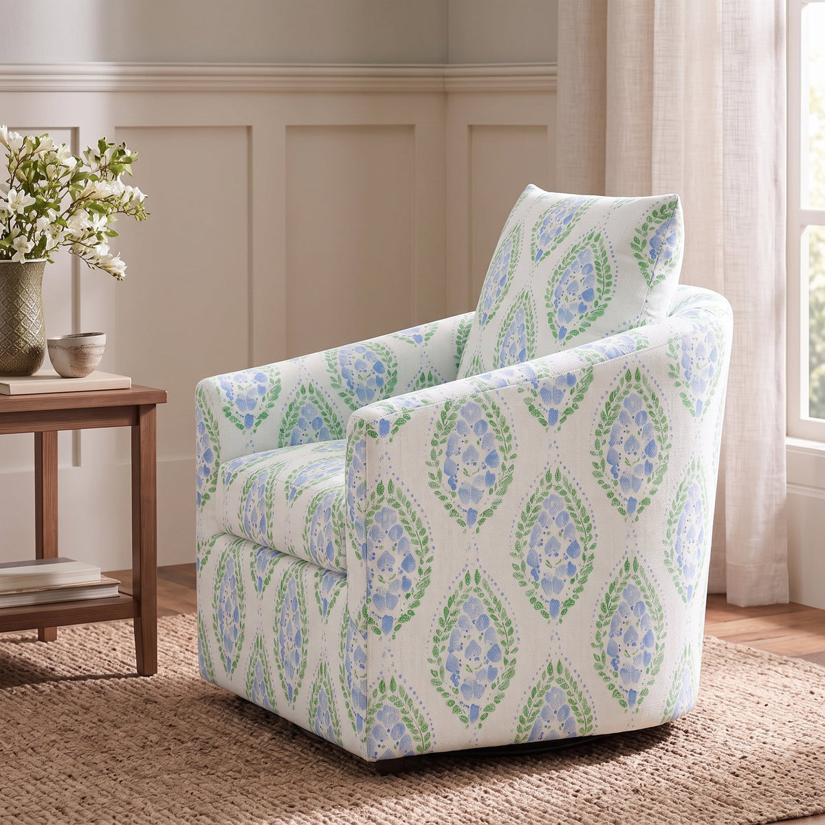 The Grace Chair in Leaf Me Be - Lemon Park