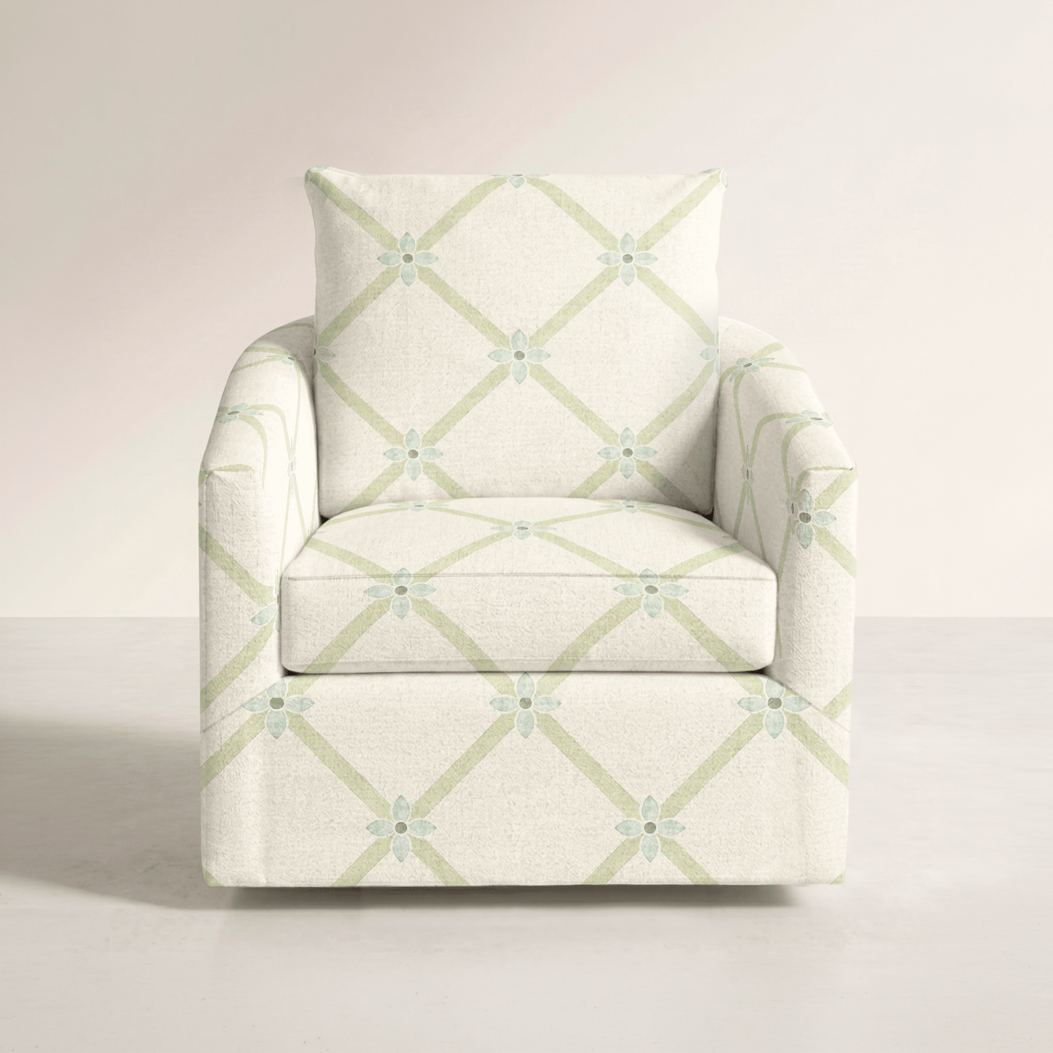 The Grace Chair in Mint To Be Floral Lattice - Lemon Park
