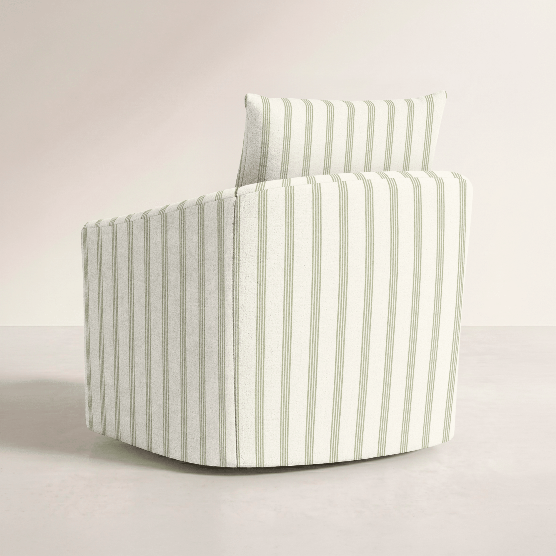 The Grace Chair in Orange County Olive Stripes - Lemon Park