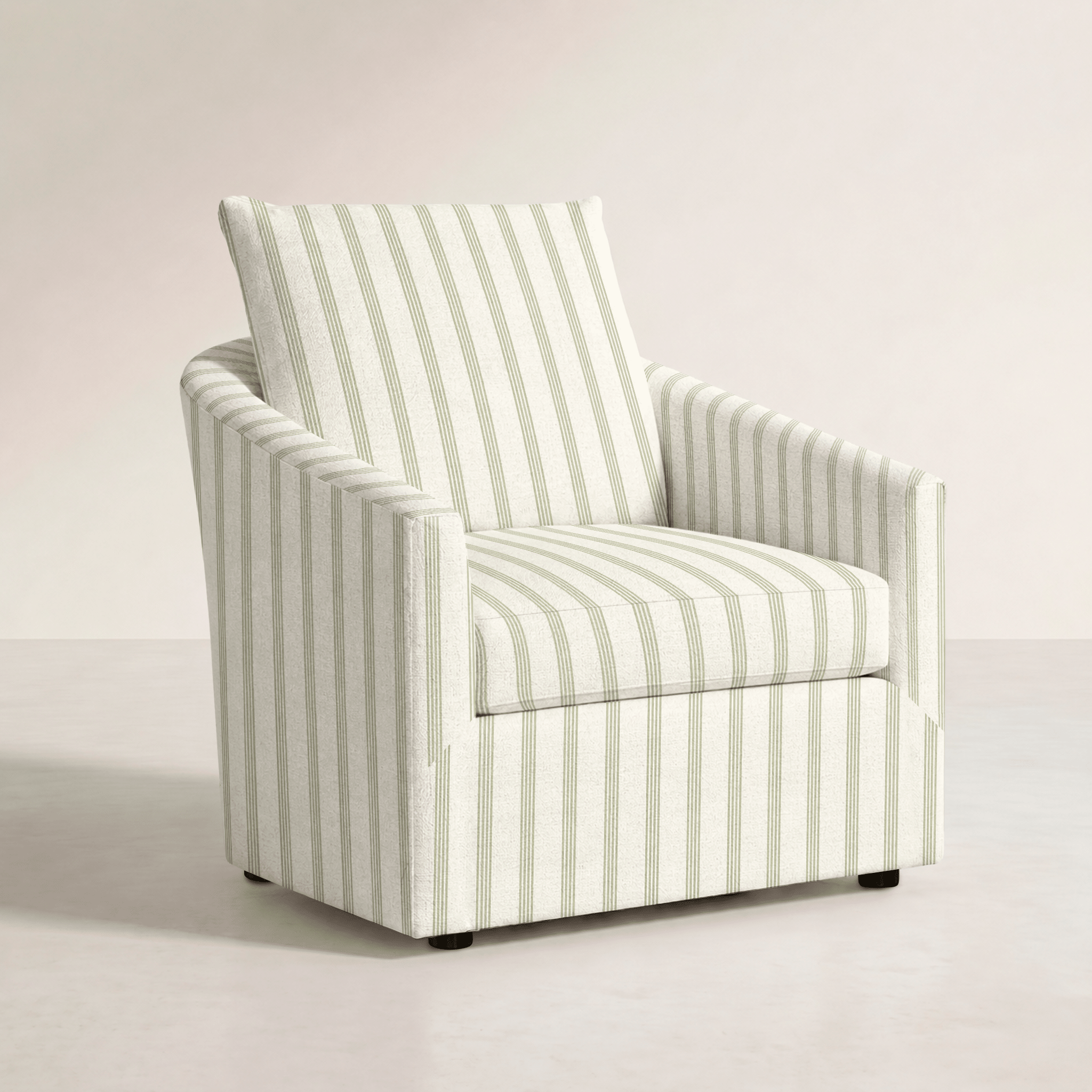 The Grace Chair in Orange County Olive Stripes - Lemon Park