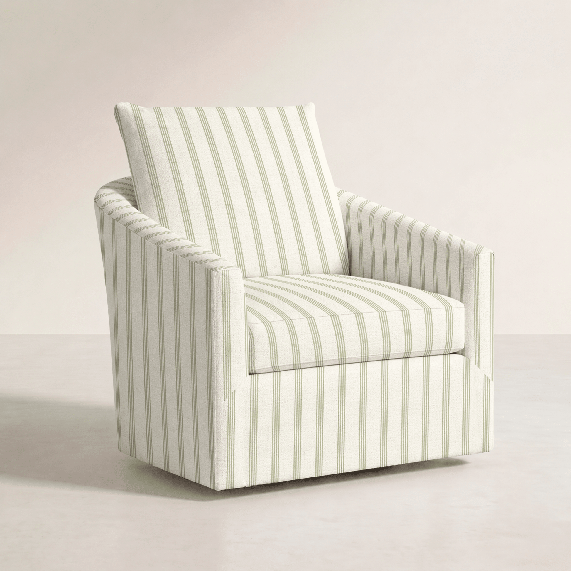 The Grace Chair in Orange County Olive Stripes - Lemon Park