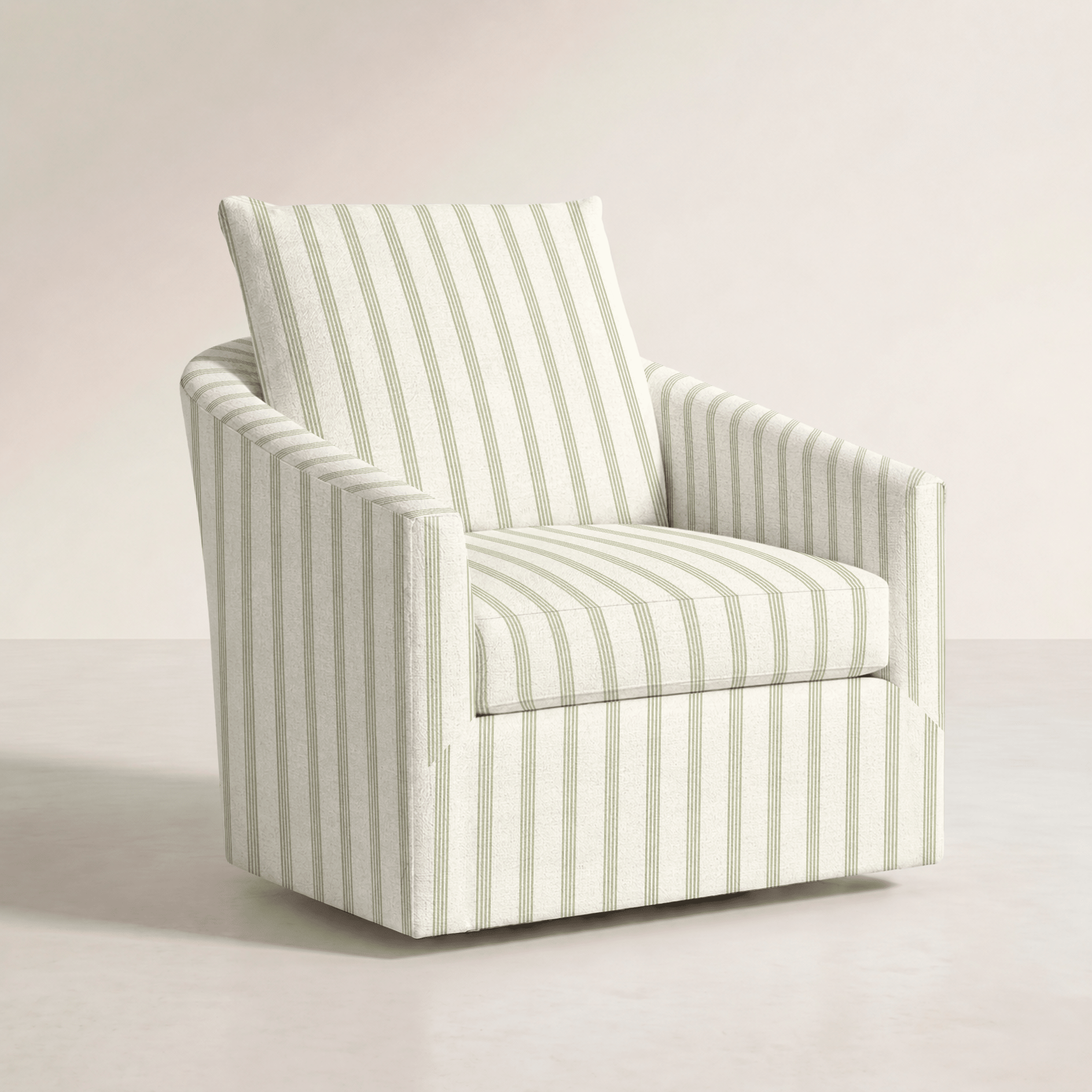 The Grace Chair in Orange County Olive Stripes - Lemon Park
