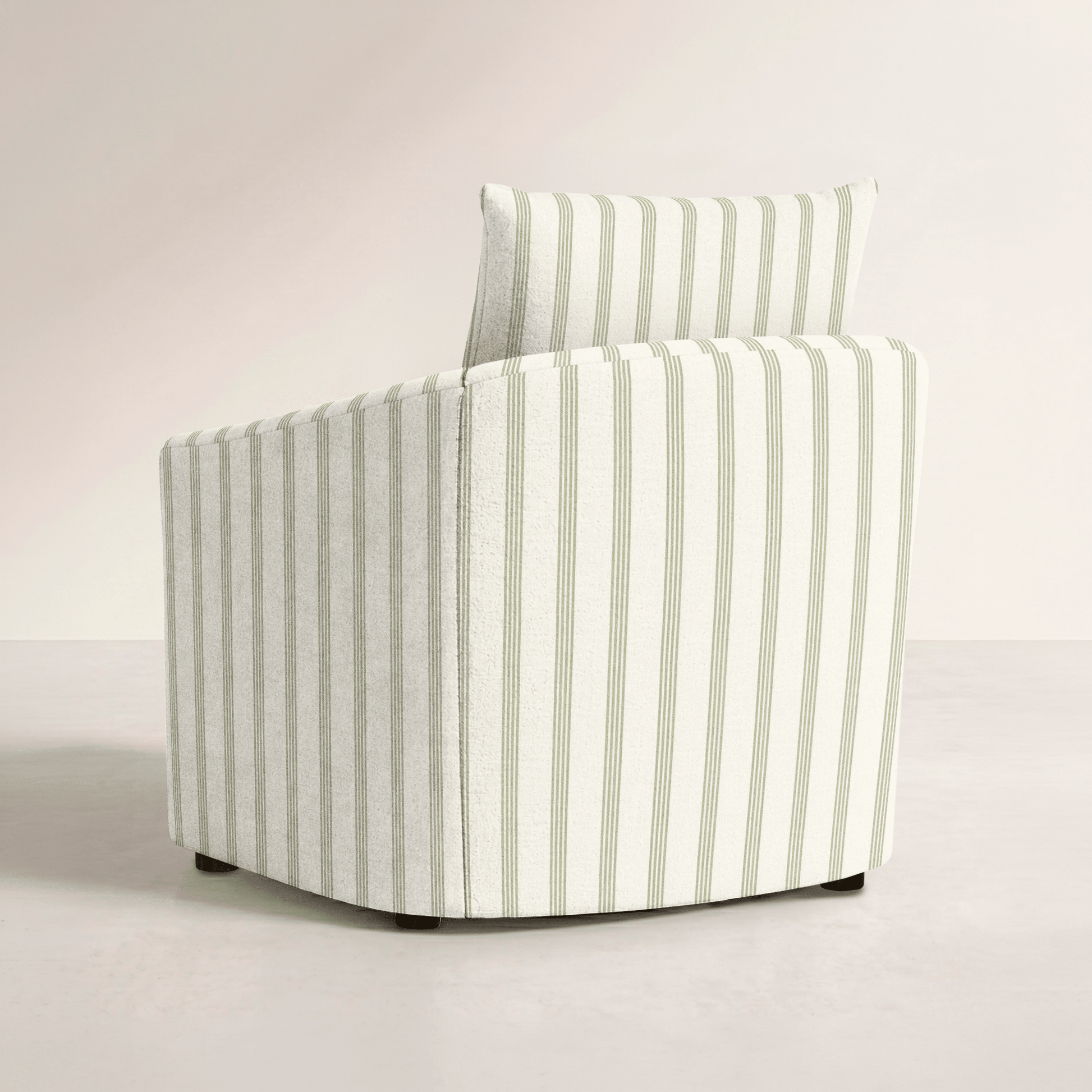 The Grace Chair in Orange County Olive Stripes - Lemon Park