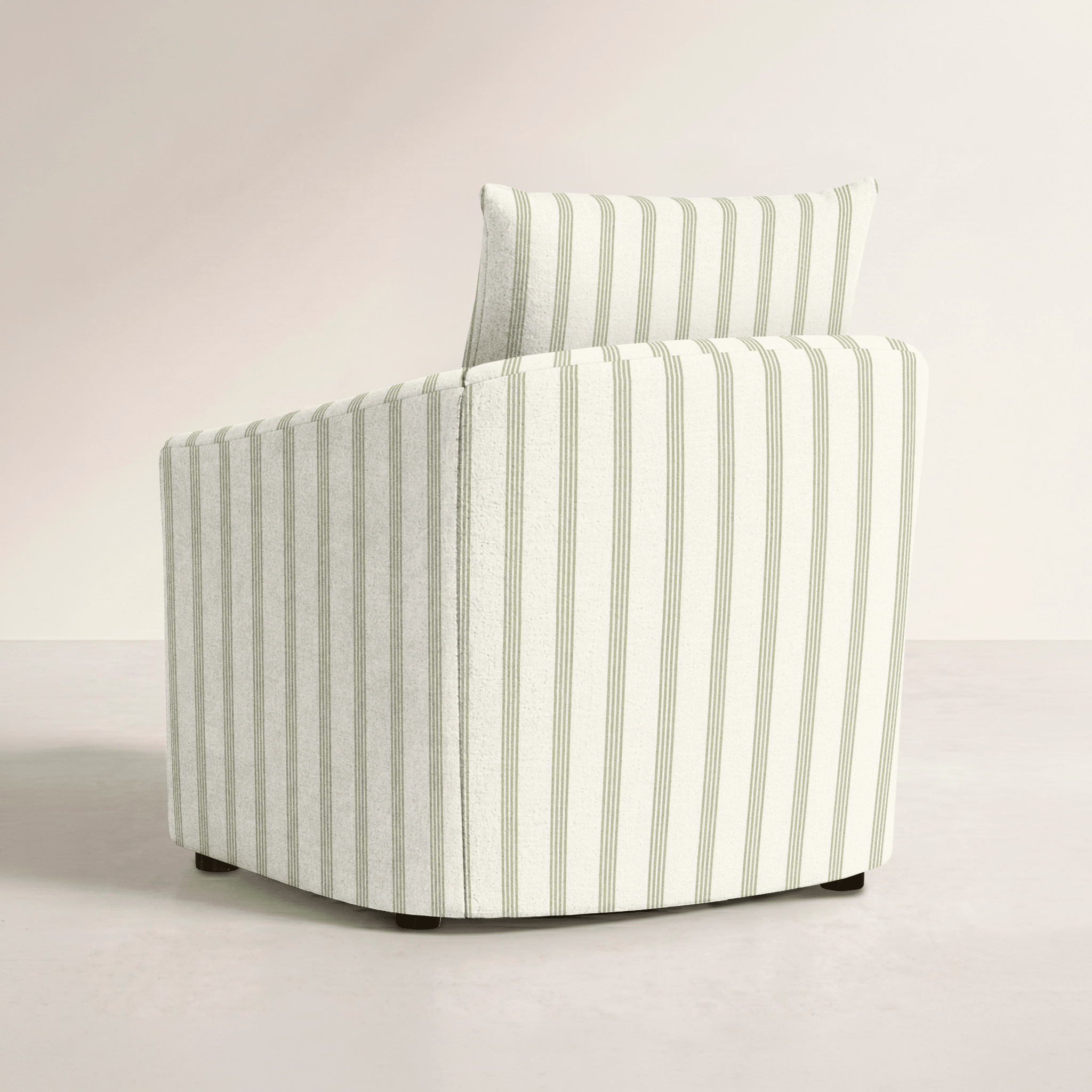 The Grace Chair in Orange County Olive Stripes - Lemon Park