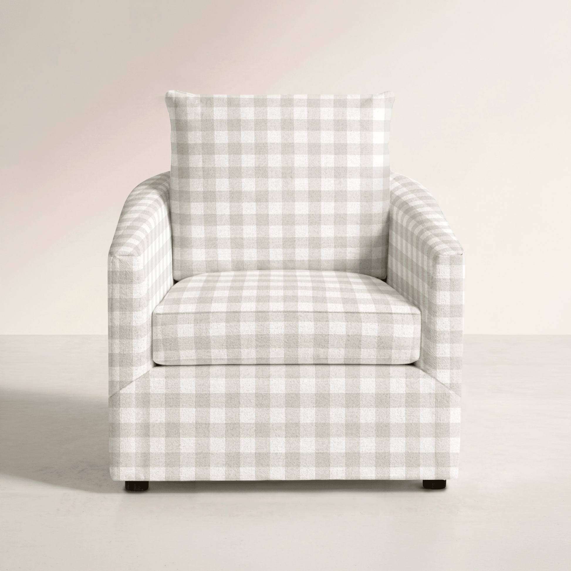 The Grace Chair in Pearl's Haven Fog Gingham - Lemon Park