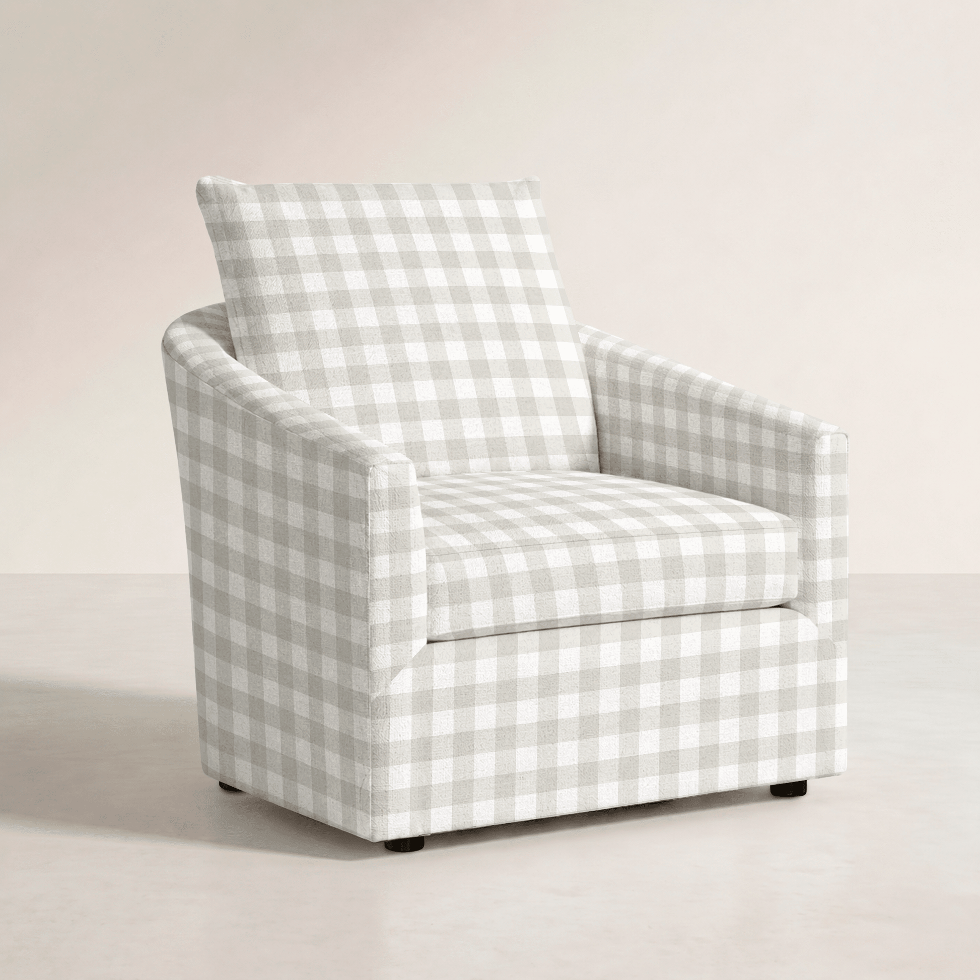 The Grace Chair in Pearl's Haven Fog Gingham - Lemon Park