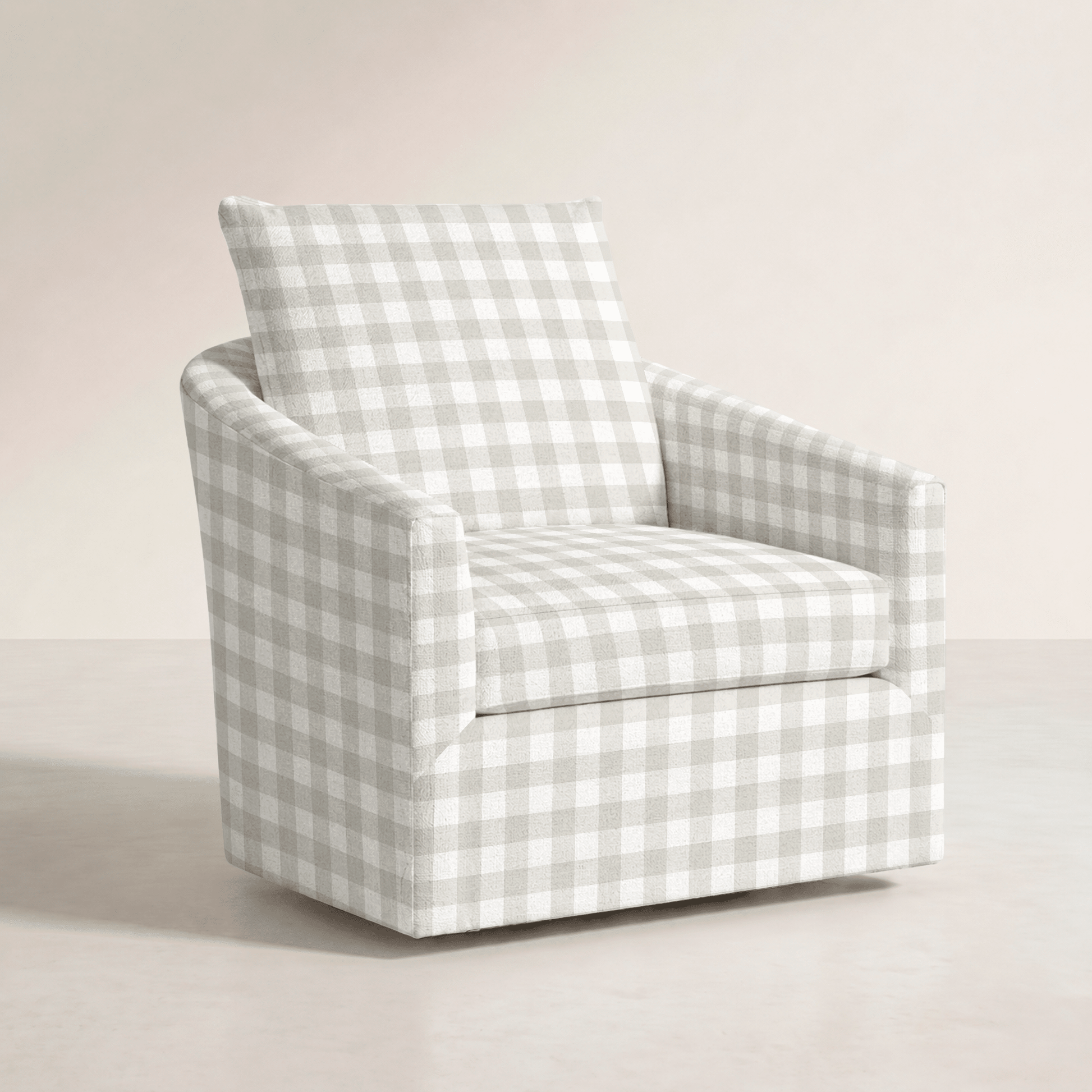 The Grace Chair in Pearl's Haven Fog Gingham - Lemon Park