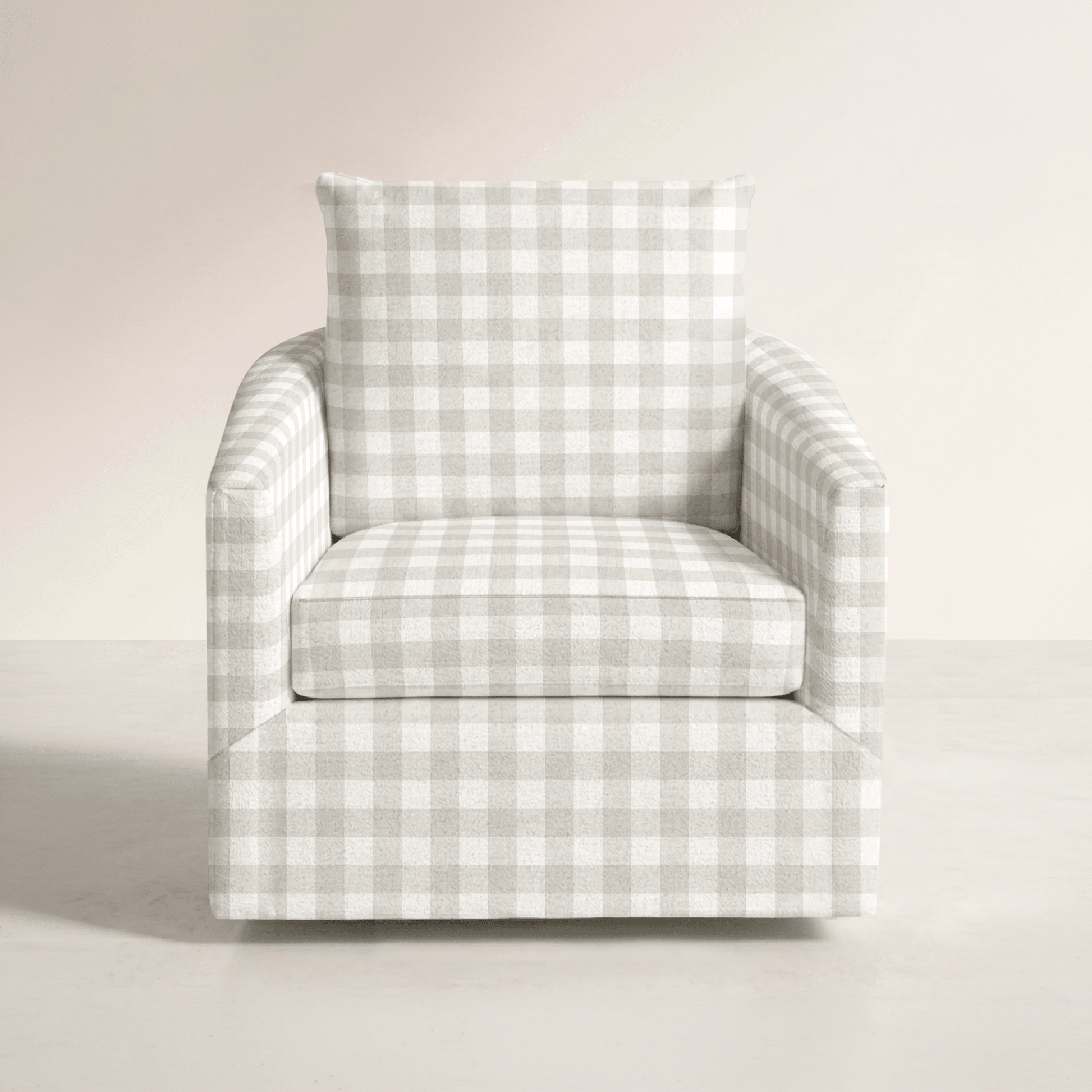 The Grace Chair in Pearl's Haven Fog Gingham - Lemon Park
