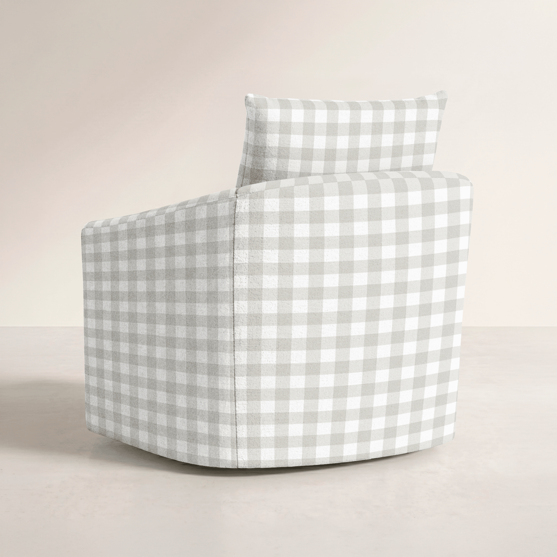 The Grace Chair in Pearl's Haven Fog Gingham - Lemon Park