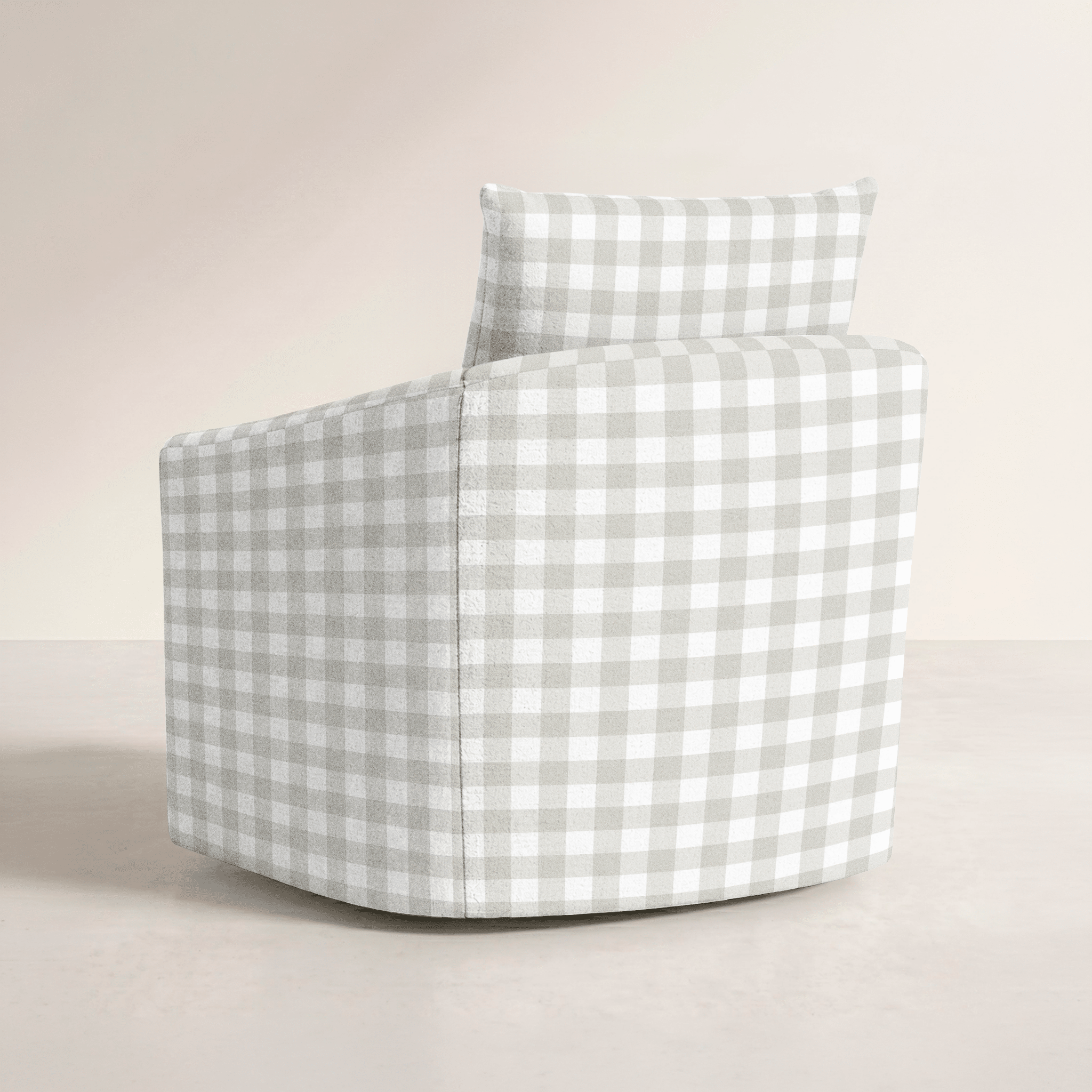 The Grace Chair in Pearl's Haven Fog Gingham - Lemon Park