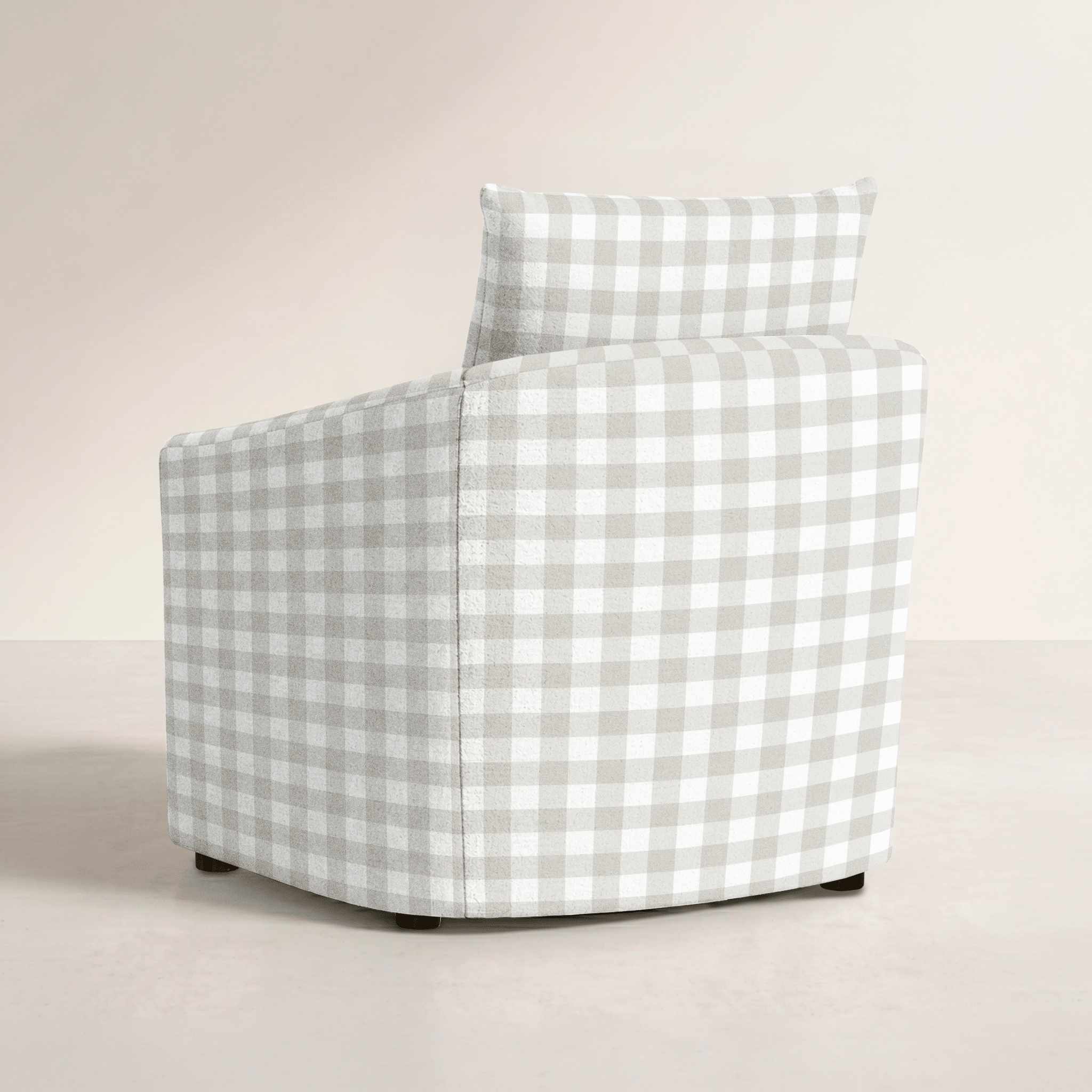 The Grace Chair in Pearl's Haven Fog Gingham - Lemon Park