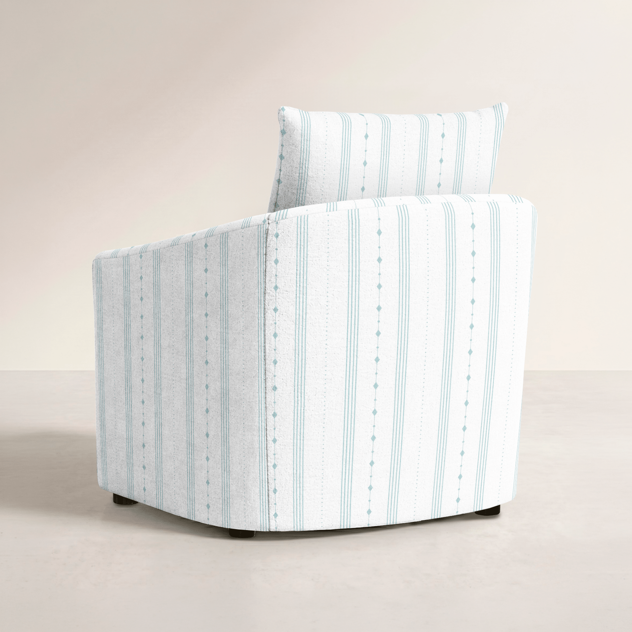 The Grace Chair in Pearl's Haven Spring Blue Stripes - Lemon Park