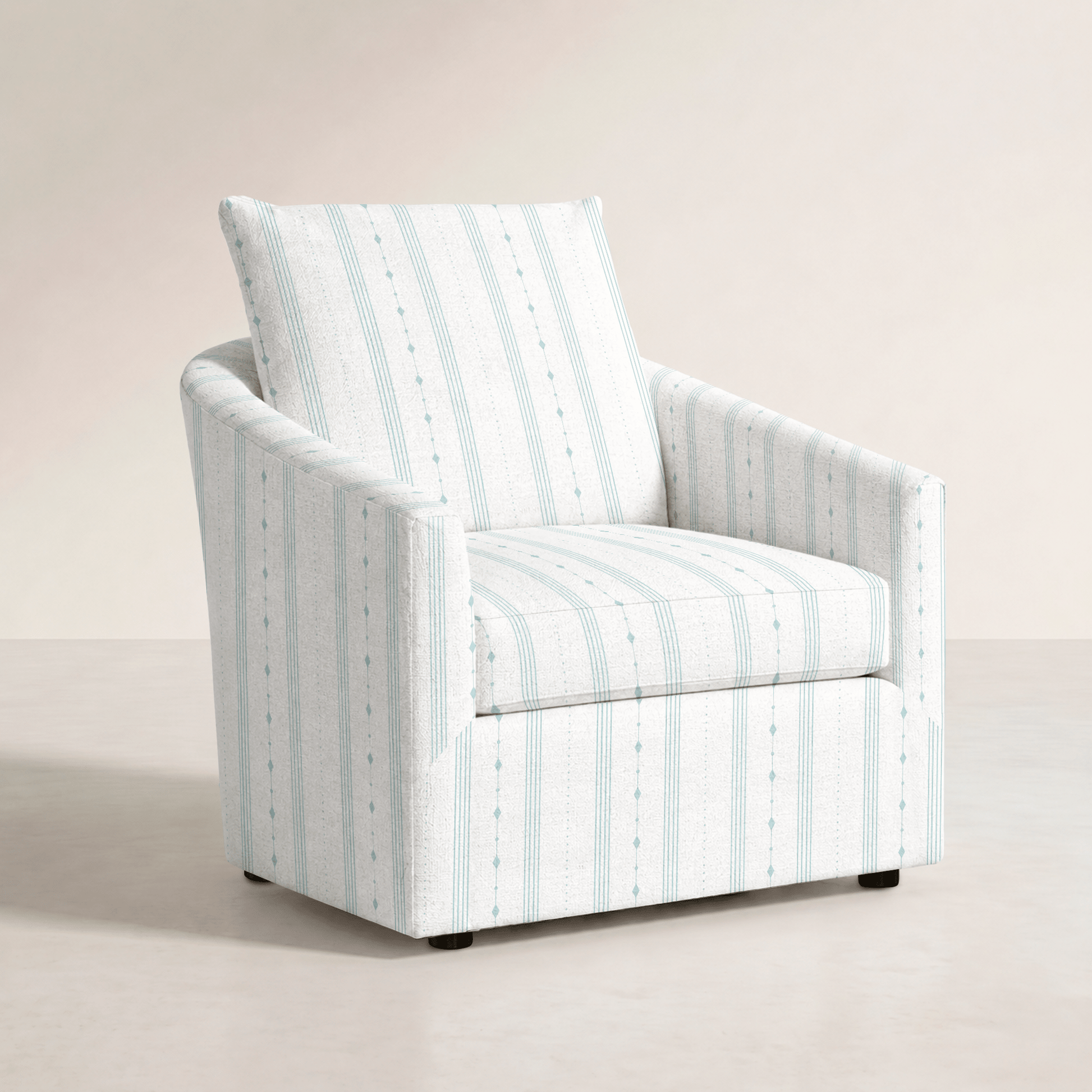 The Grace Chair in Pearl's Haven Spring Blue Stripes - Lemon Park