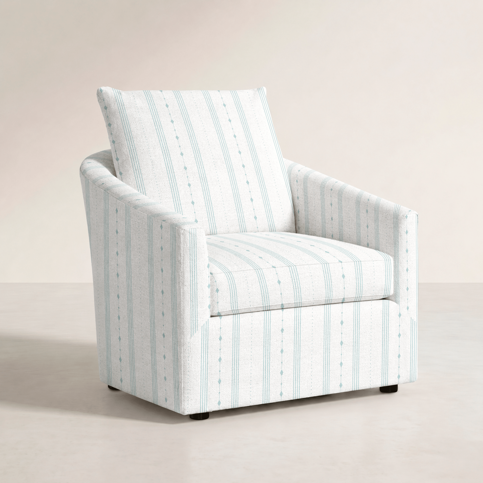 The Grace Chair in Pearl's Haven Spring Blue Stripes - Lemon Park