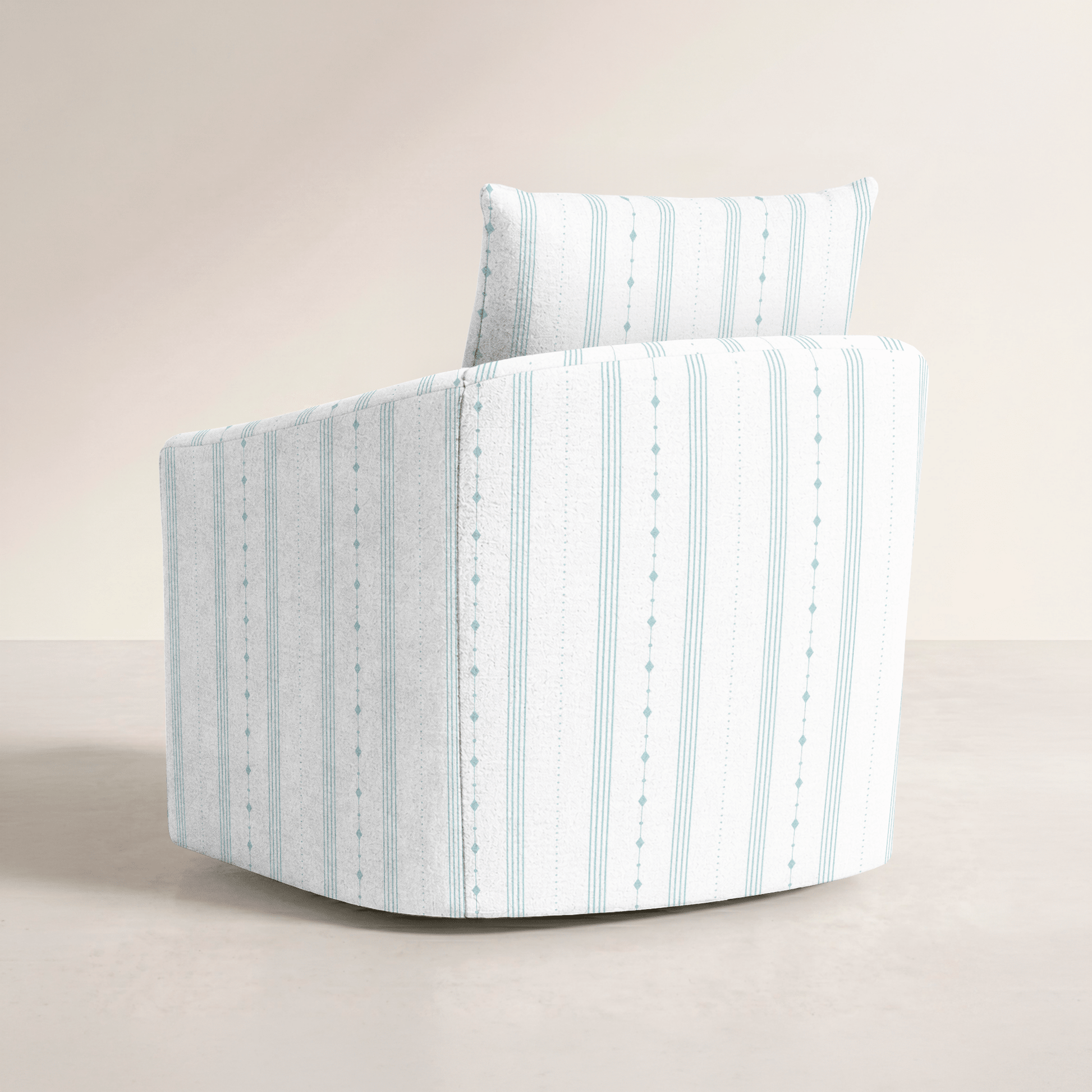 The Grace Chair in Pearl's Haven Spring Blue Stripes - Lemon Park