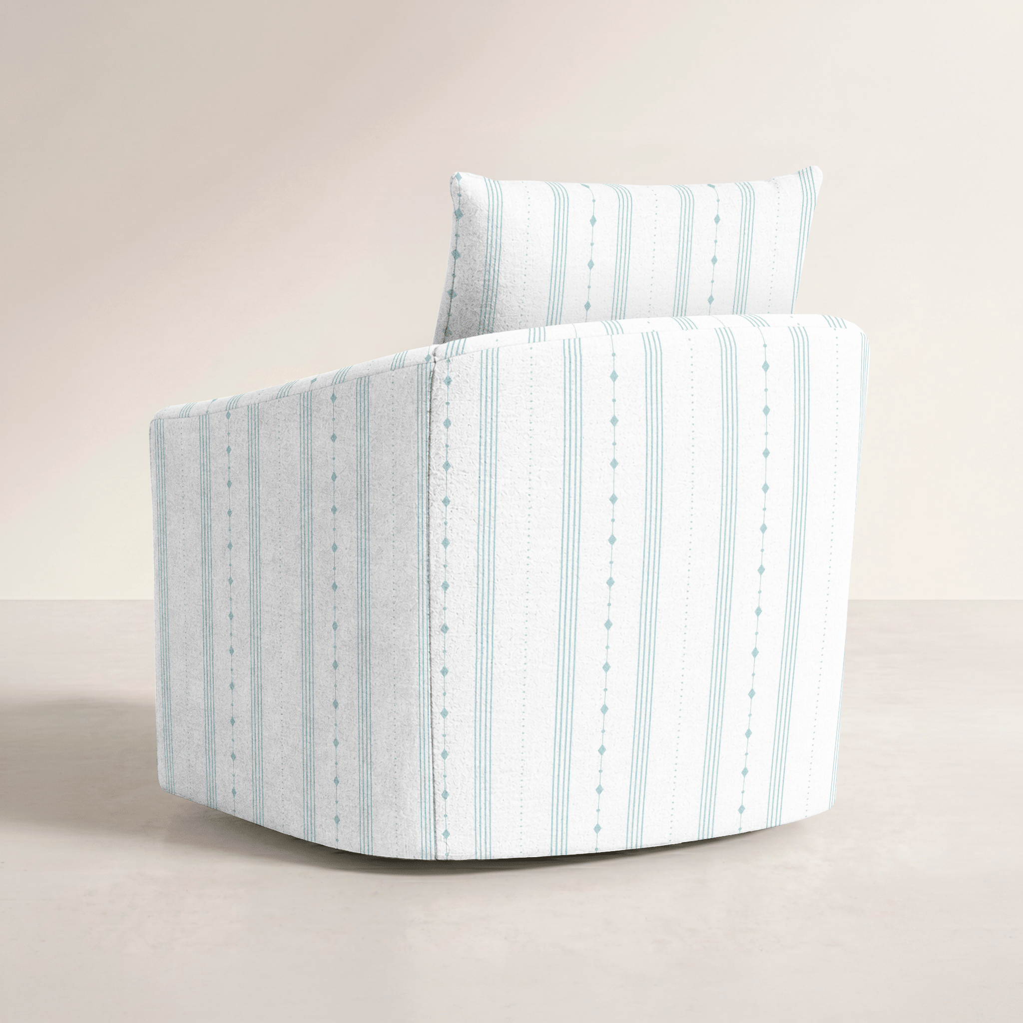 The Grace Chair in Pearl's Haven Spring Blue Stripes - Lemon Park