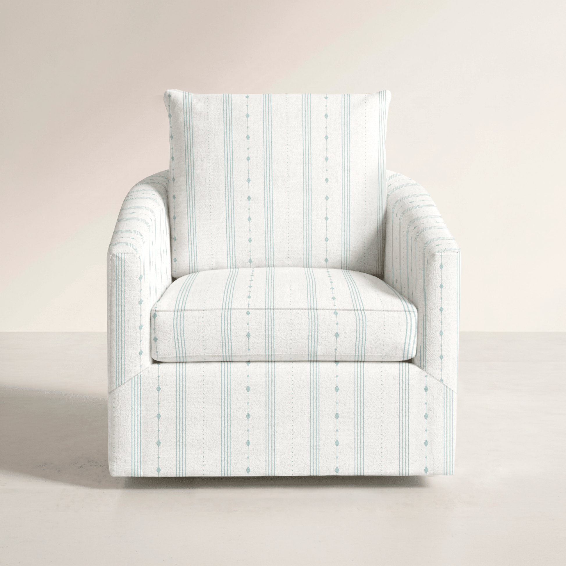The Grace Chair in Pearl's Haven Spring Blue Stripes - Lemon Park