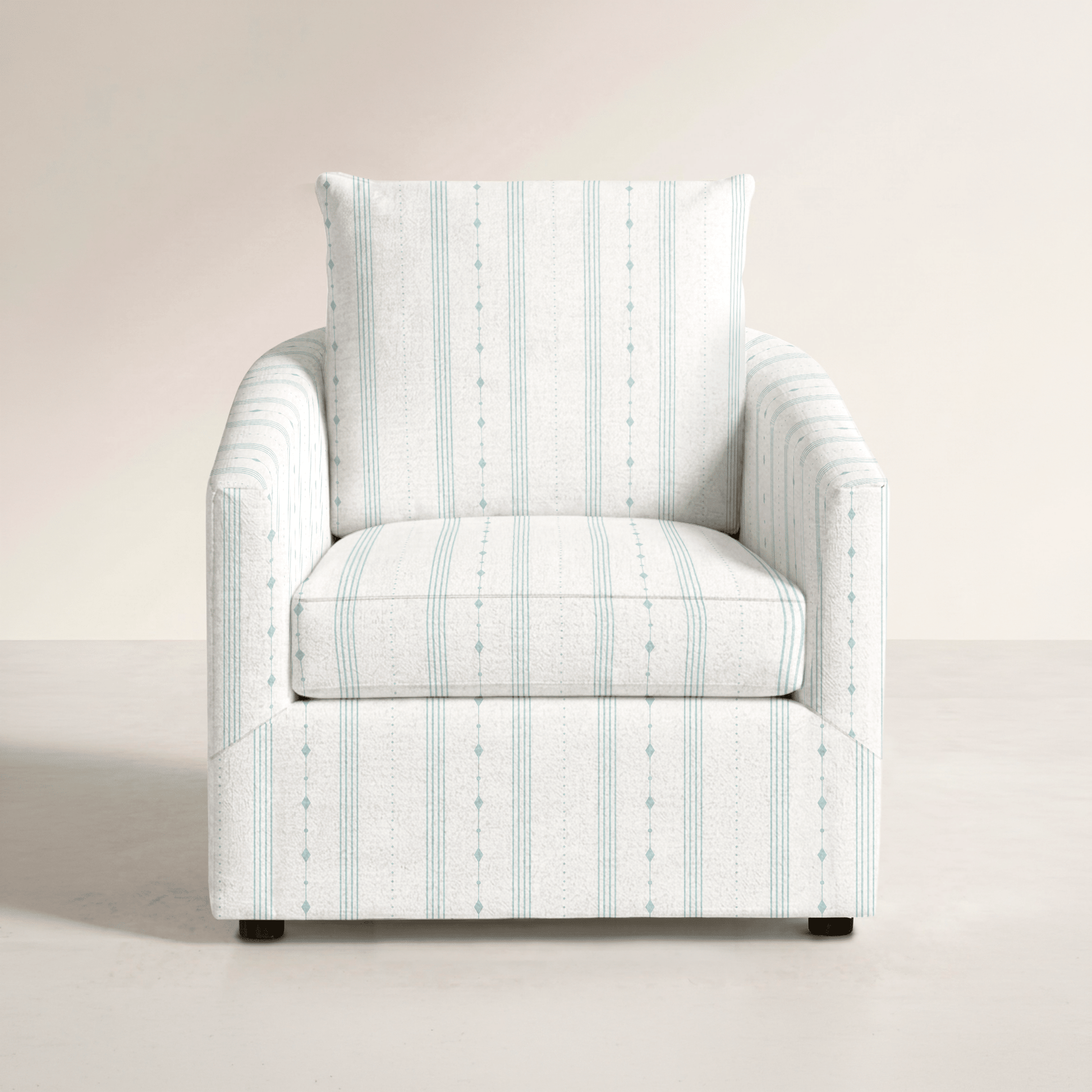 The Grace Chair in Pearl's Haven Spring Blue Stripes - Lemon Park