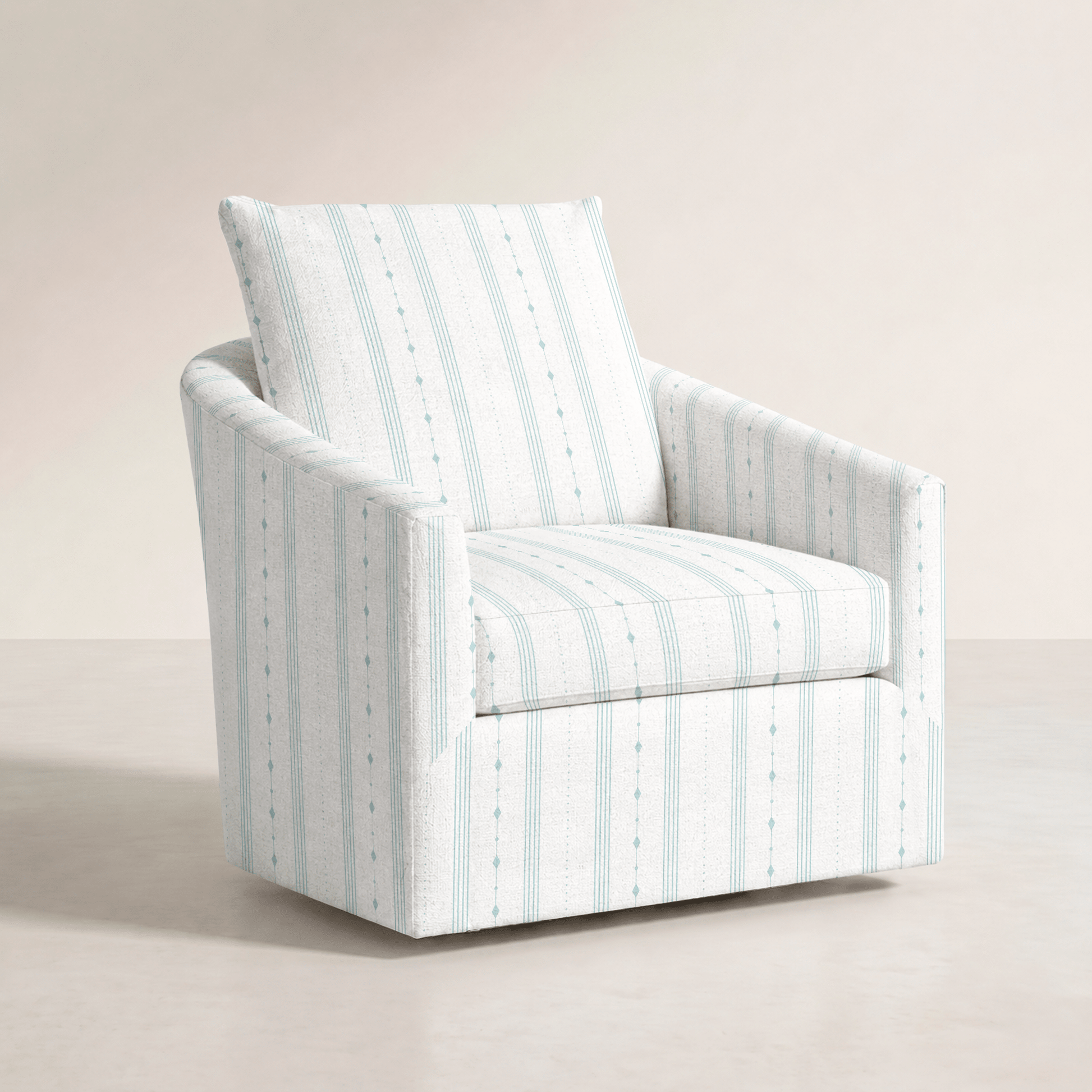 The Grace Chair in Pearl's Haven Spring Blue Stripes - Lemon Park