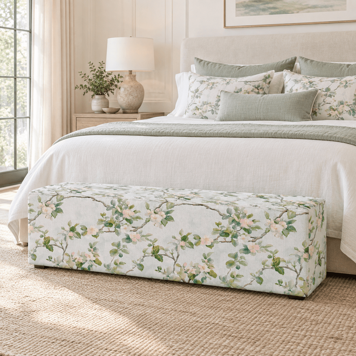 The Josephine Ottoman in Ainsley - Lemon Park