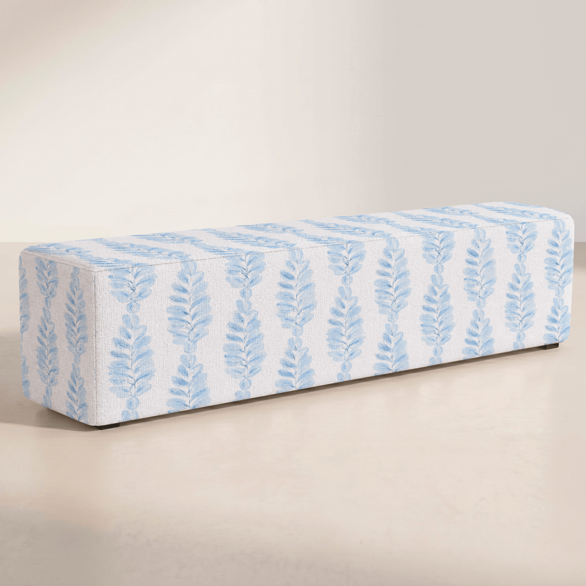 The Josephine Ottoman in Carolina Ferns - Lemon Park