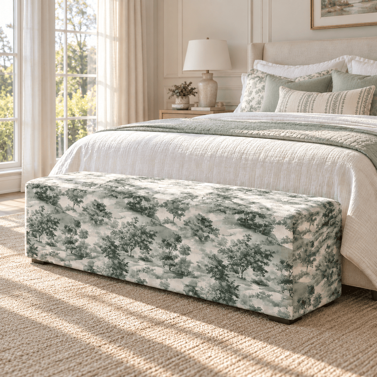 The Josephine Ottoman in Fog & Found - Lemon Park