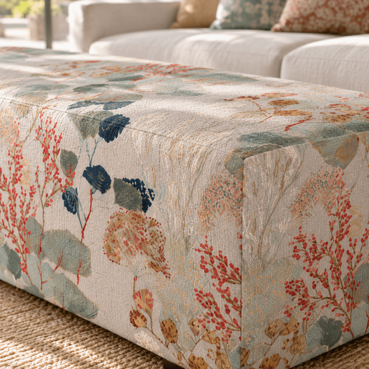 The Josephine Ottoman in Hedgerow - Lemon Park