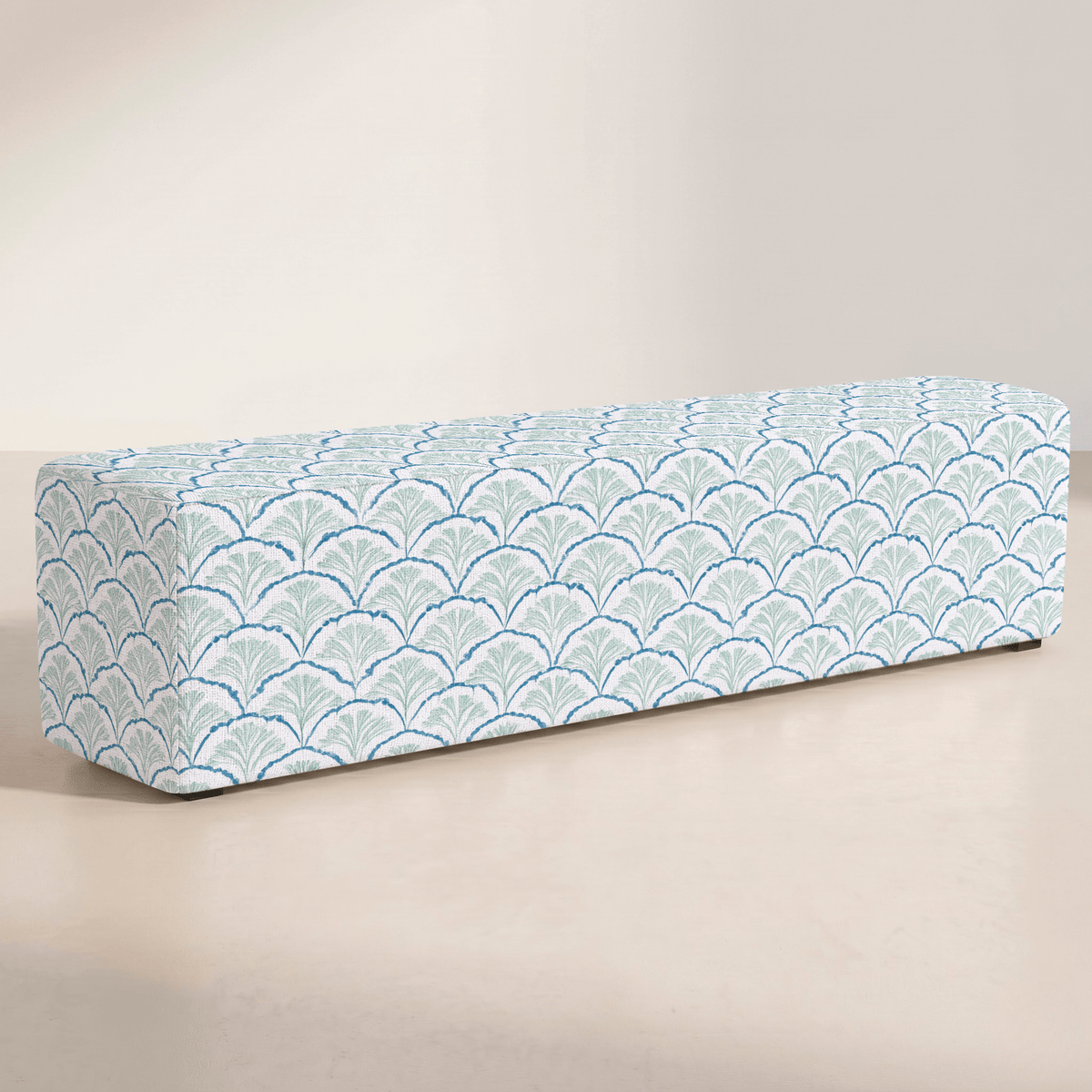 The Josephine Ottoman in Hint Of Lime Sprouts - Lemon Park