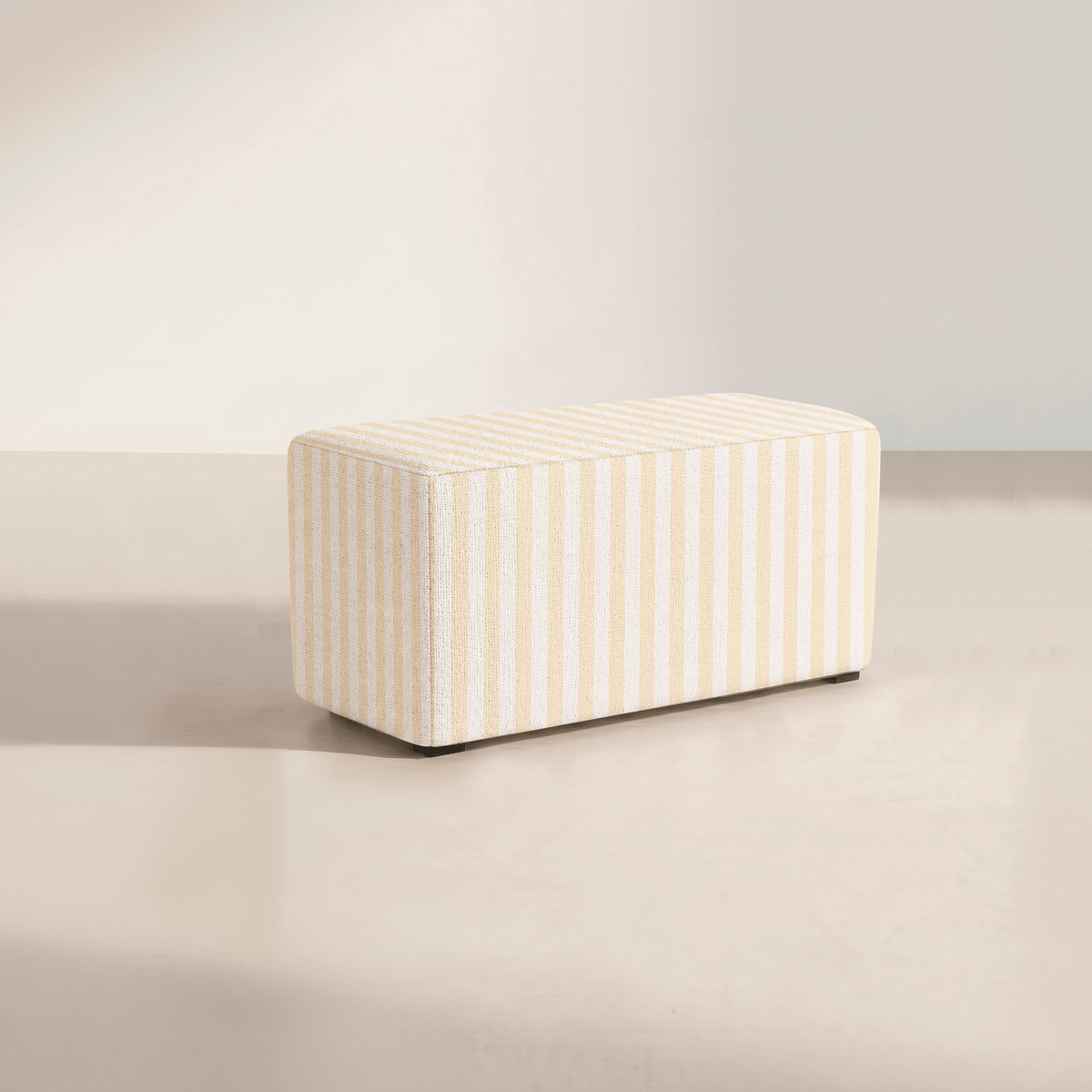 The Josephine Ottoman in Juliet's Garden Easter Yellow Stripe - Lemon Park