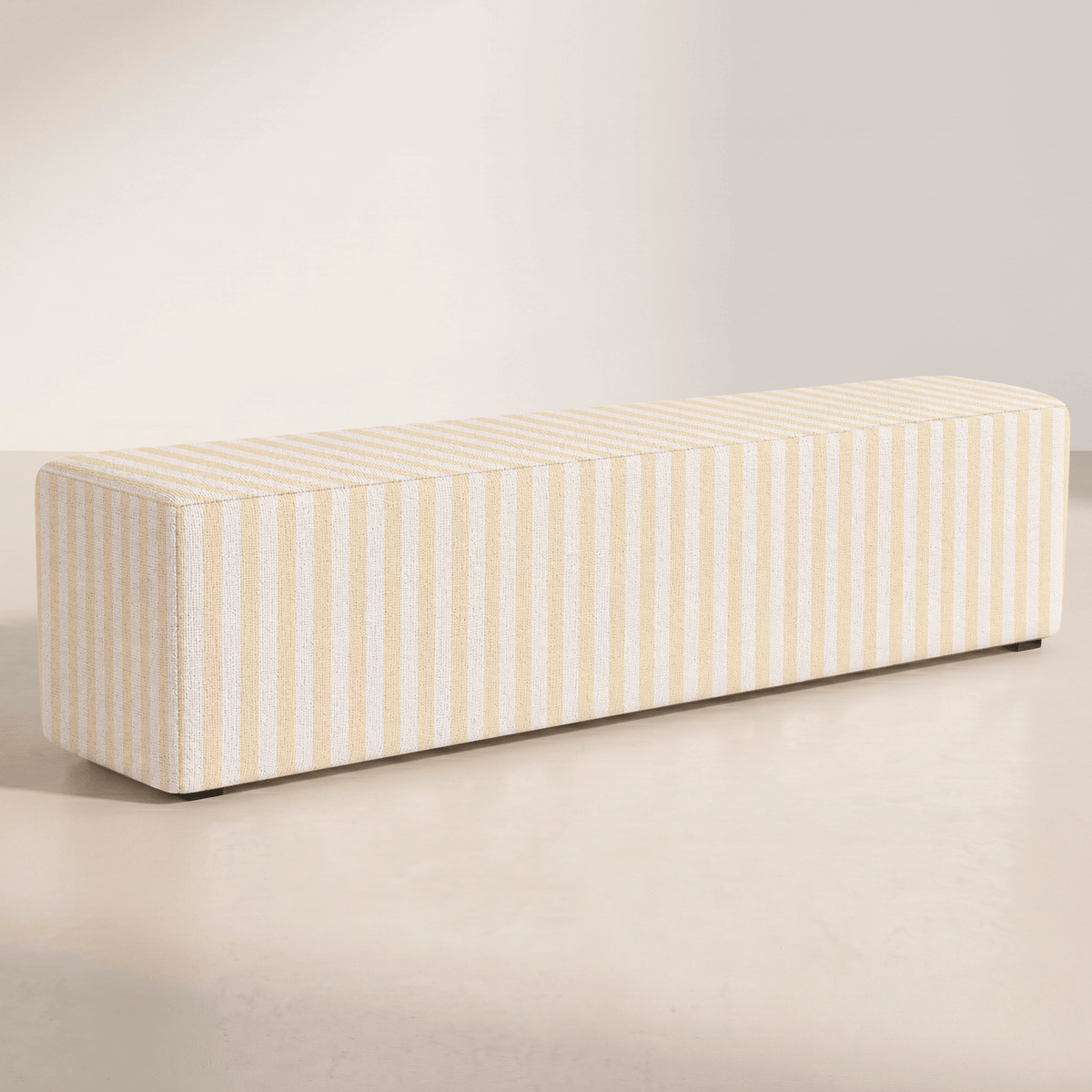 The Josephine Ottoman in Juliet's Garden Easter Yellow Stripe - Lemon Park