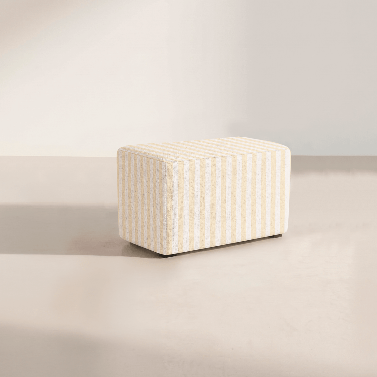The Josephine Ottoman in Juliet's Garden Easter Yellow Stripe - Lemon Park