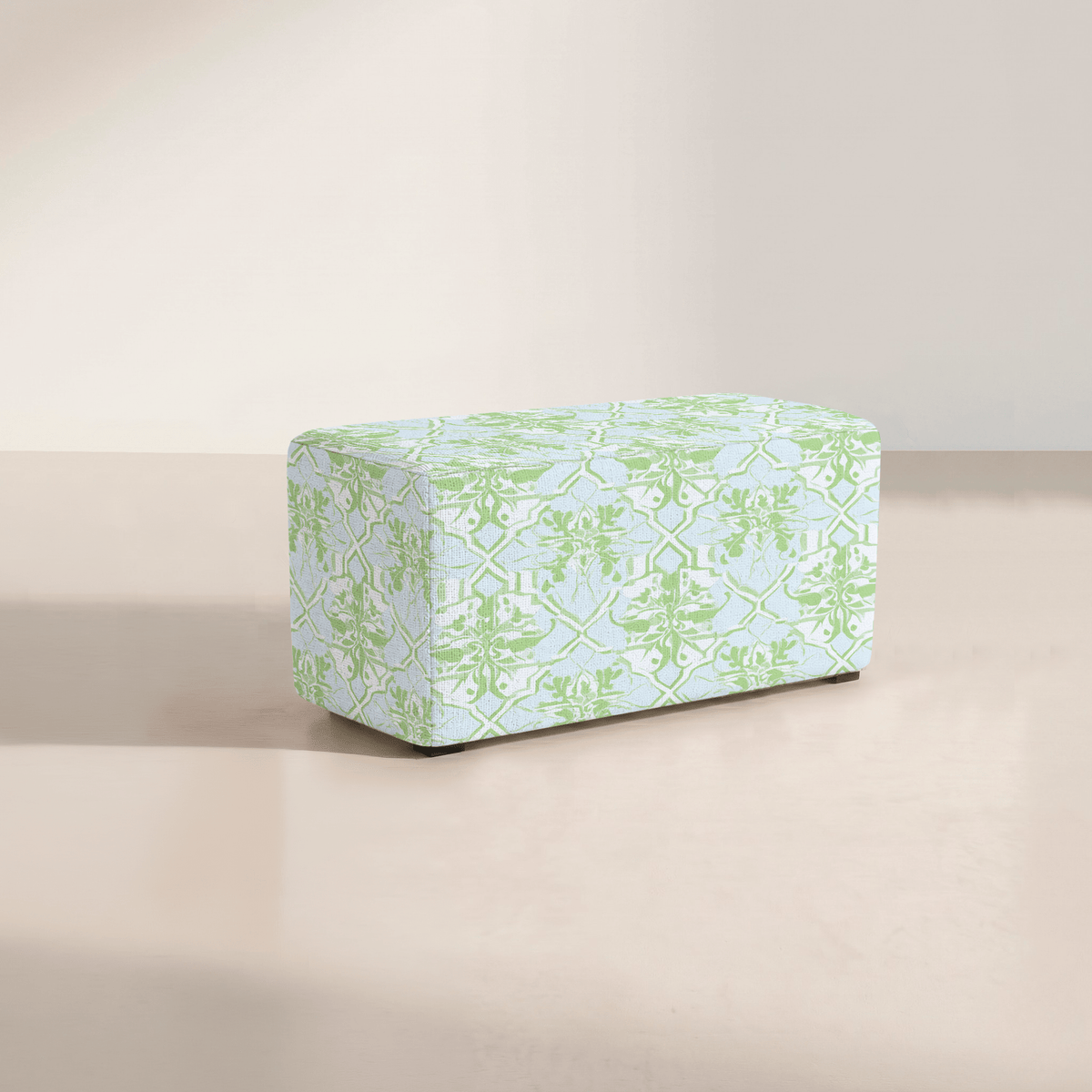 The Josephine Ottoman in Key Lime - Lemon Park