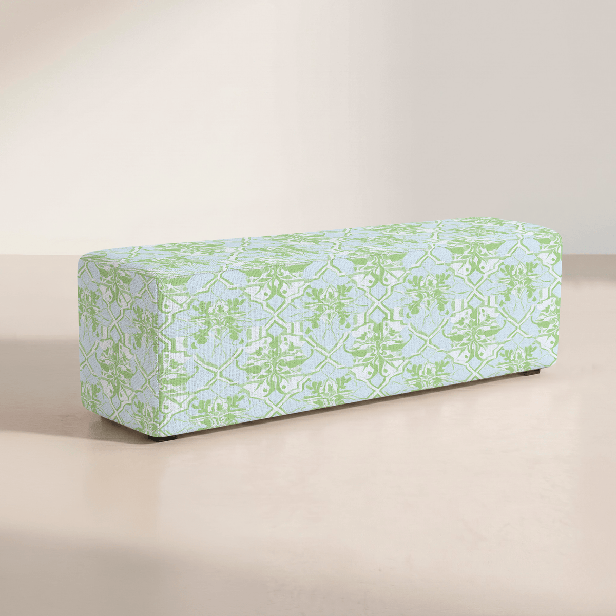 The Josephine Ottoman in Key Lime - Lemon Park