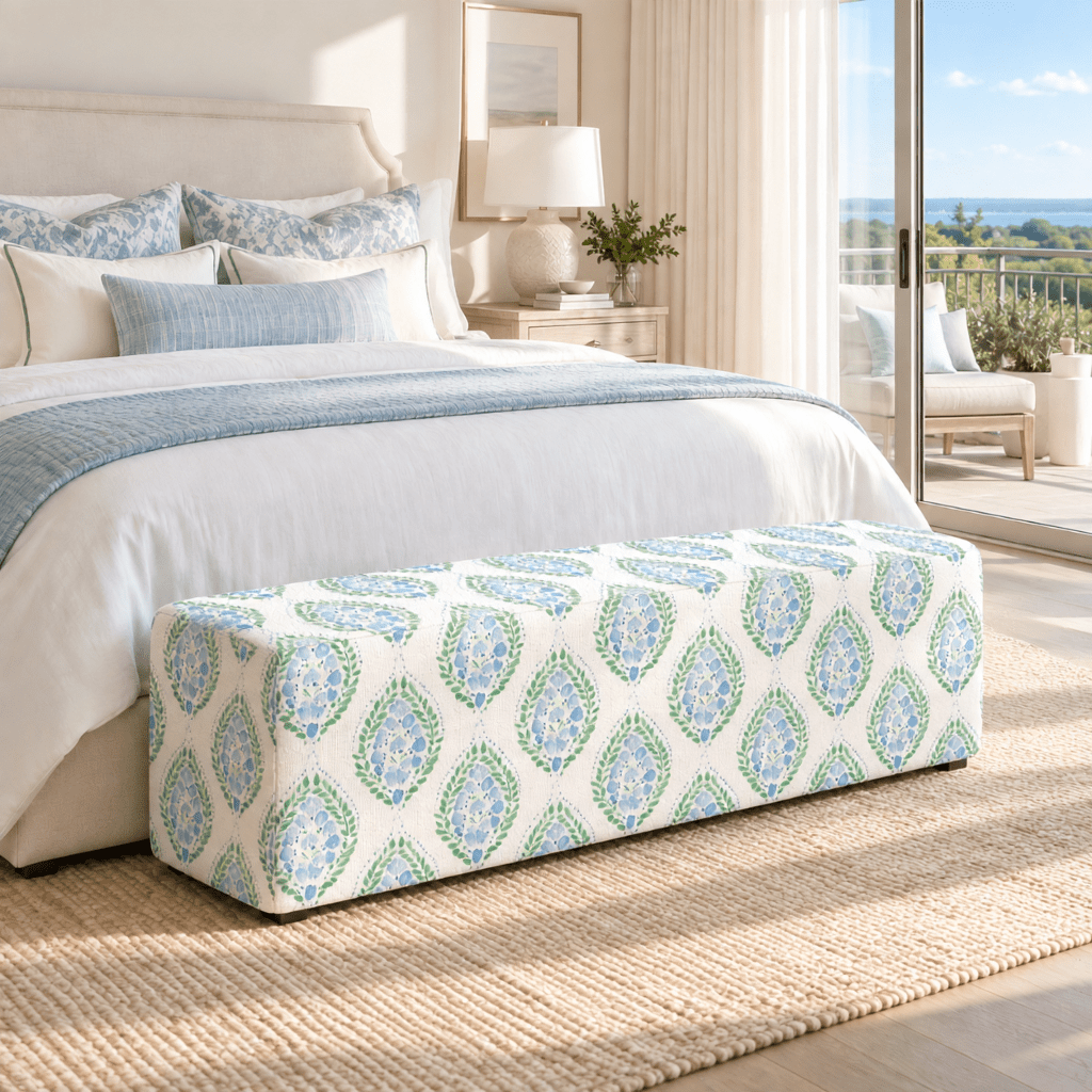 The Josephine Ottoman in Leaf Me Be - Lemon Park