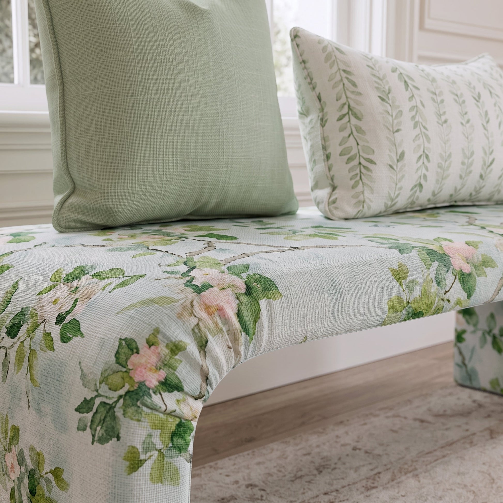 The Lewis Ottoman in Ainsley - Lemon Park