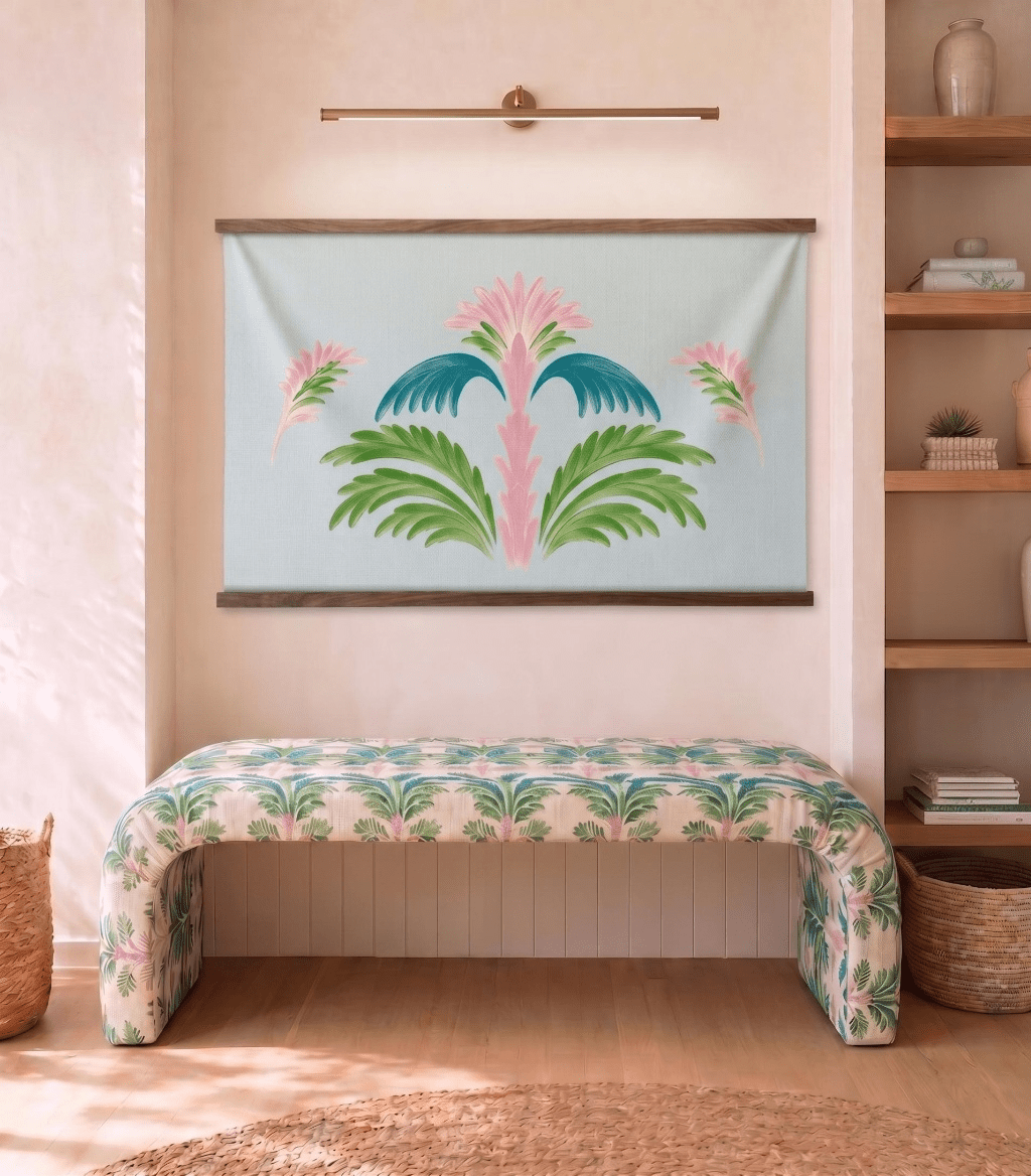 The Lewis Ottoman in Bellagio Blush - Lemon Park