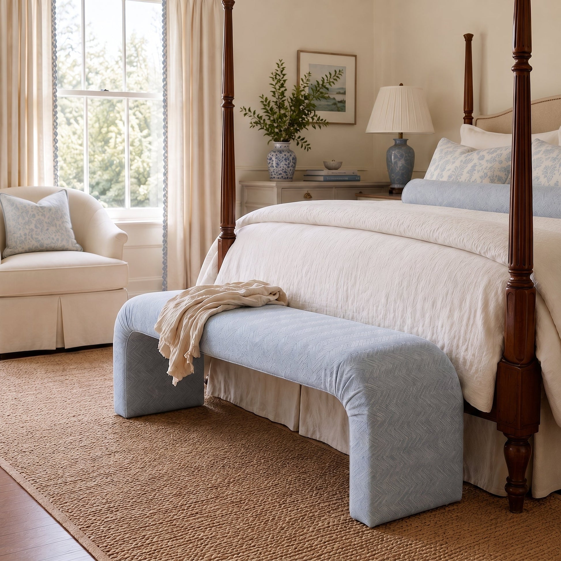 The Lewis Ottoman in Classic Harmony - Lemon Park