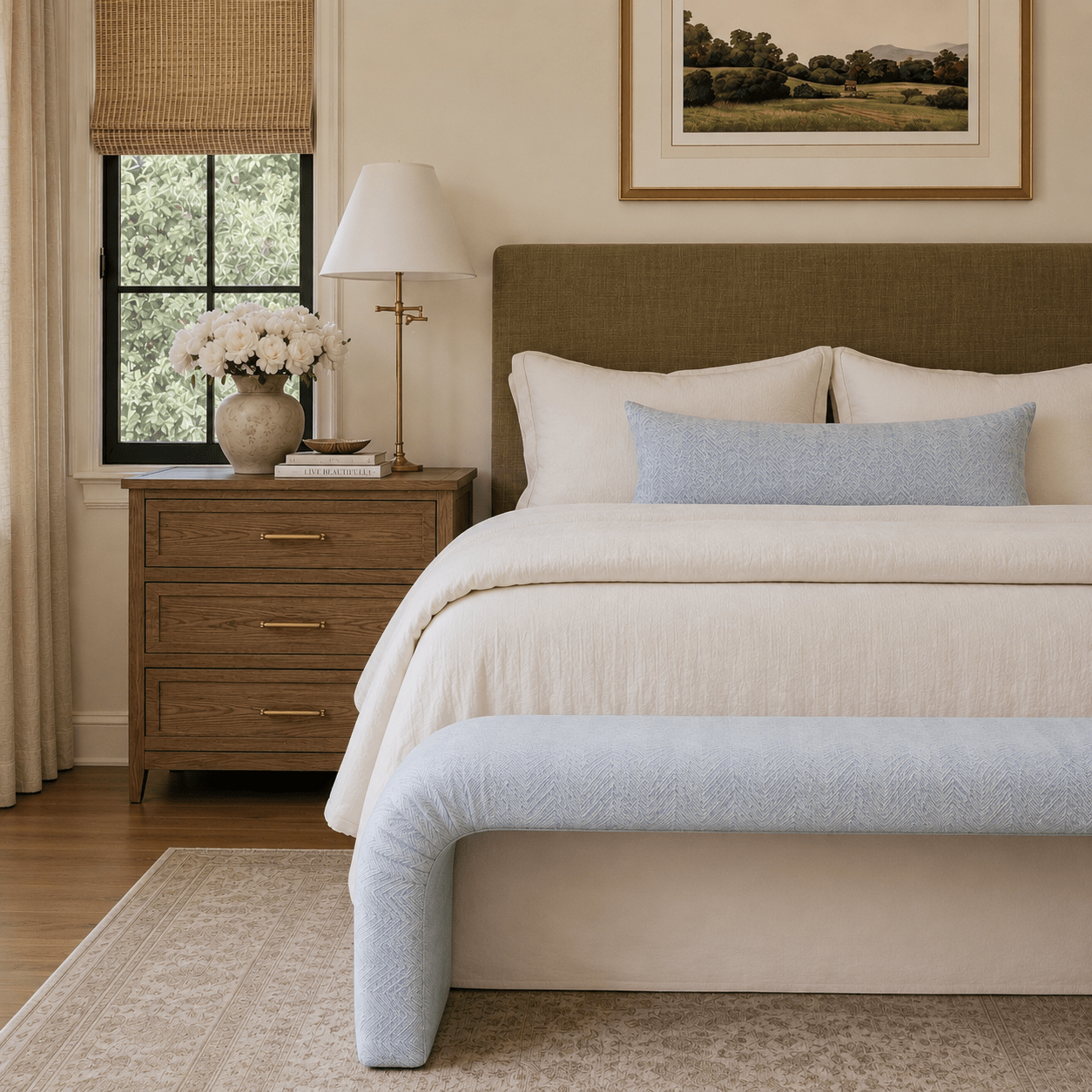 The Lewis Ottoman in Classic Harmony - Lemon Park