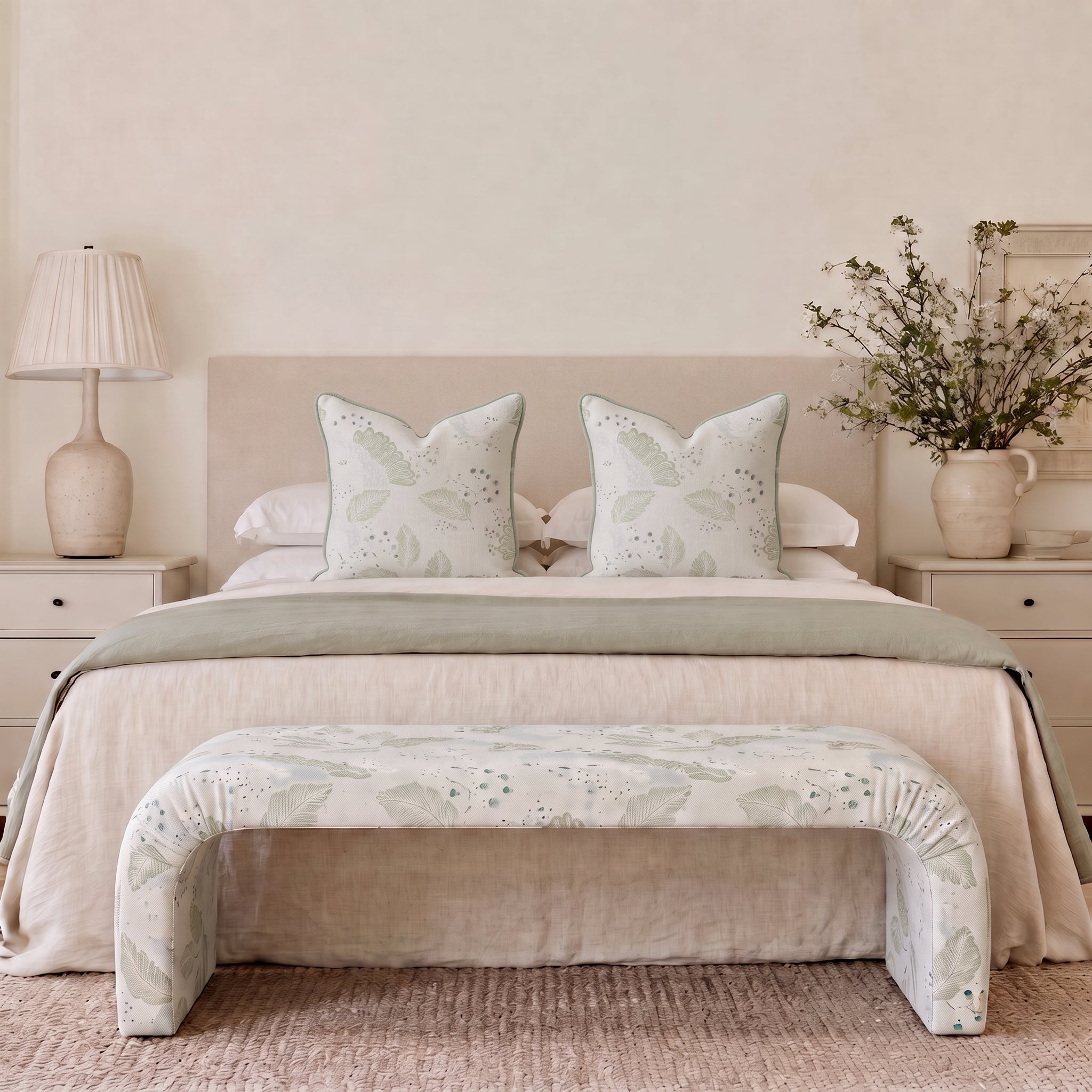 The Lewis Ottoman in Mint to Be - Lemon Park