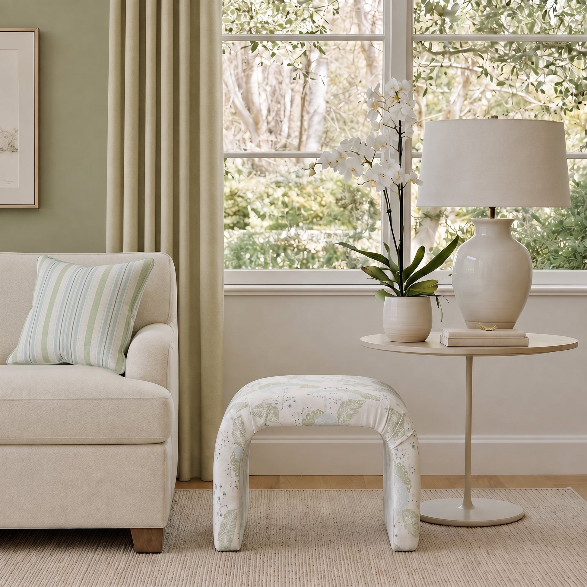 The Lewis Ottoman in Mint to Be - Lemon Park