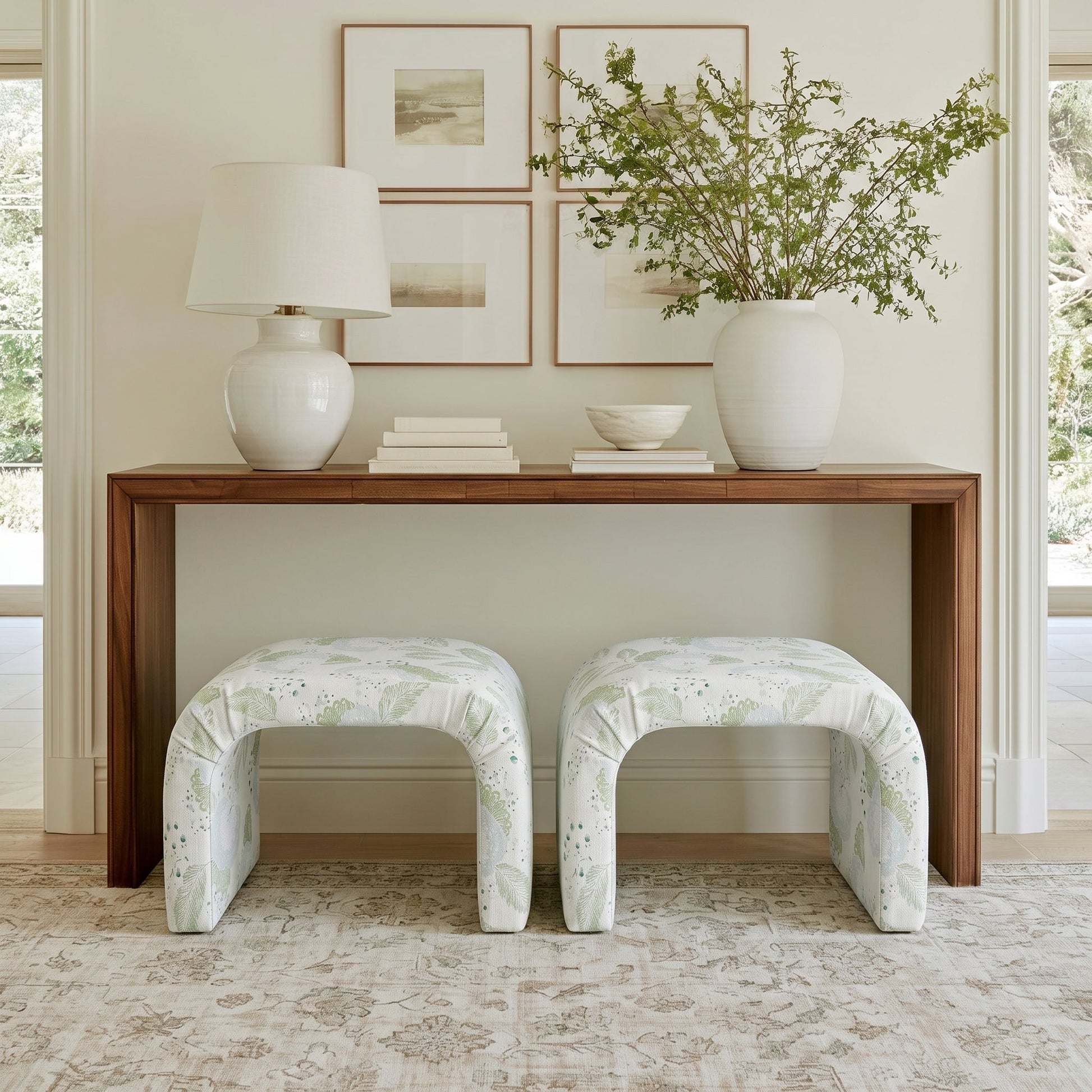 The Lewis Ottoman in Mint to Be - Lemon Park