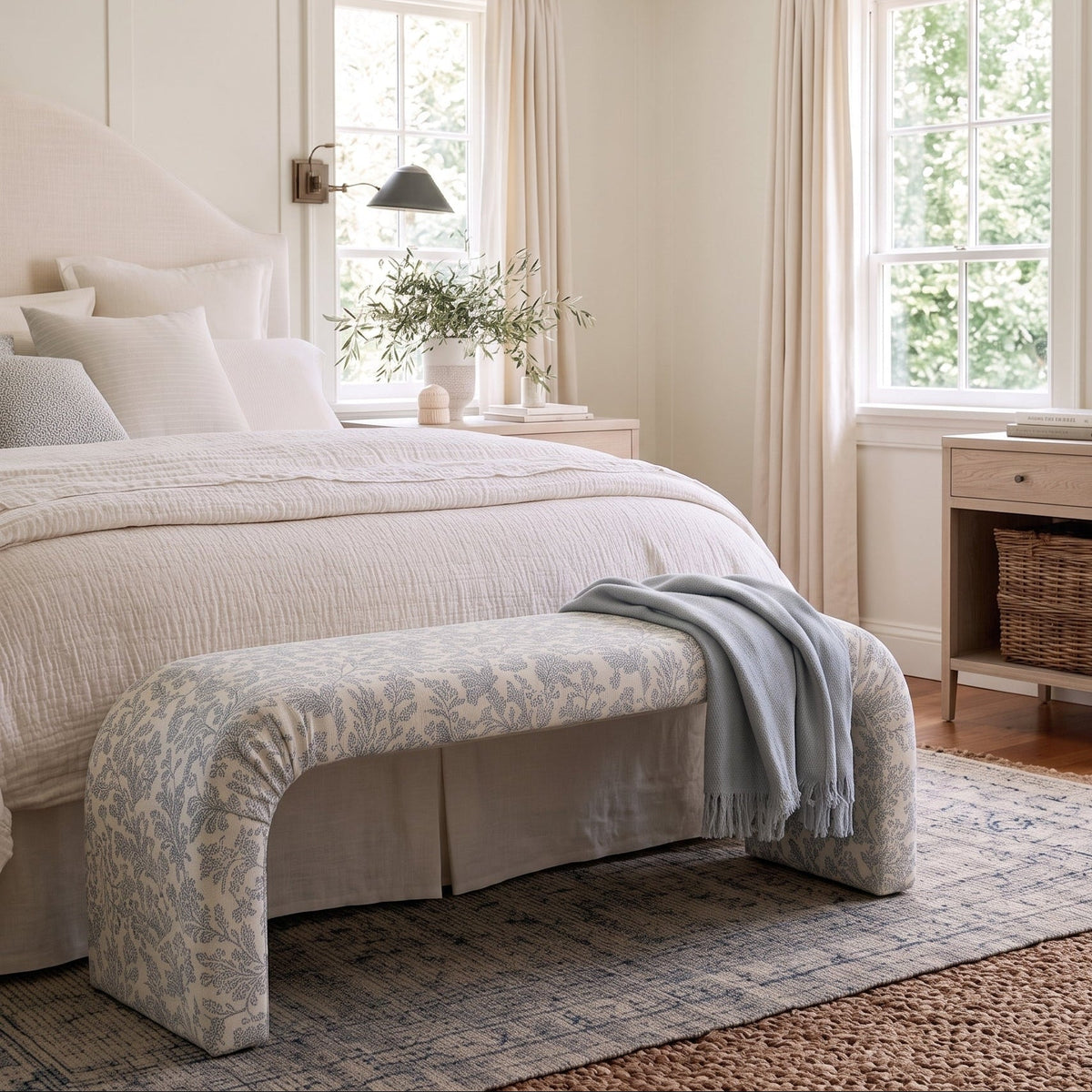 The Lewis Ottoman in Ruby Nell - Lemon Park